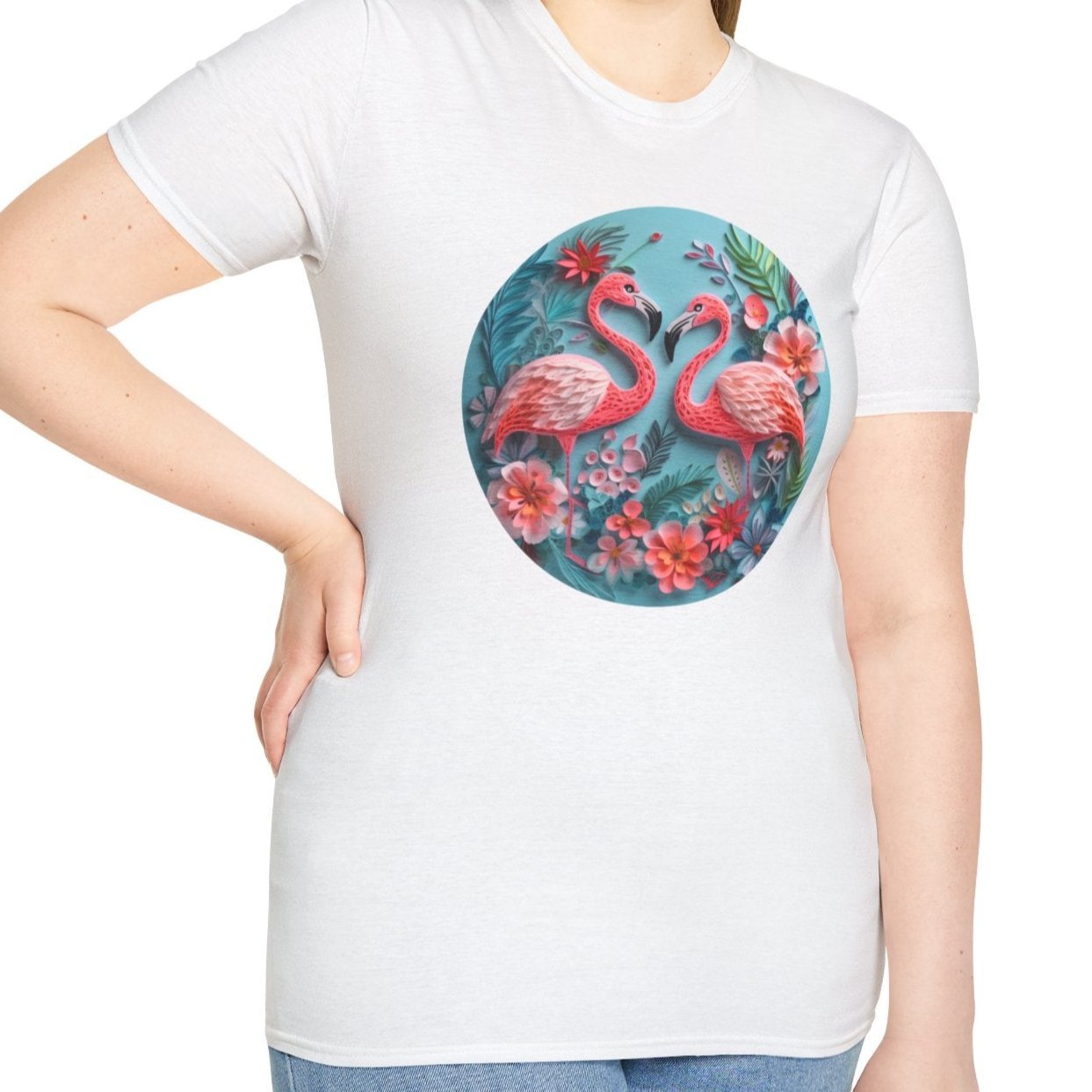 Flamingos, Paper Quilling Tee - Wild Pour