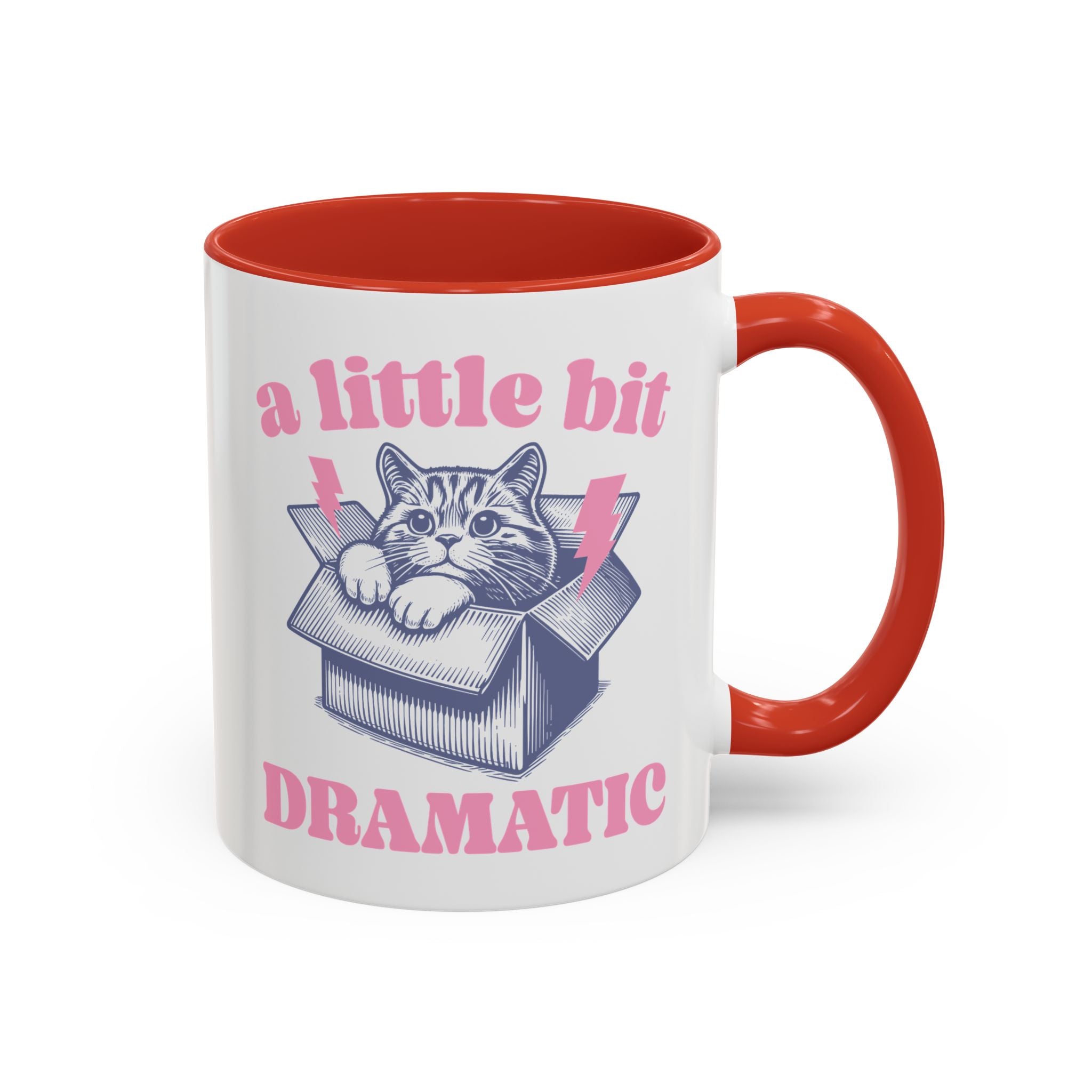 A Little Bit Dramatic Cat Mug - 11oz / Red - Wild Pour