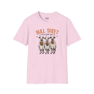 Bull Sheet - Cow Lovers Club, Vintage Cow Tee - S / Light Pink - Wild Pour