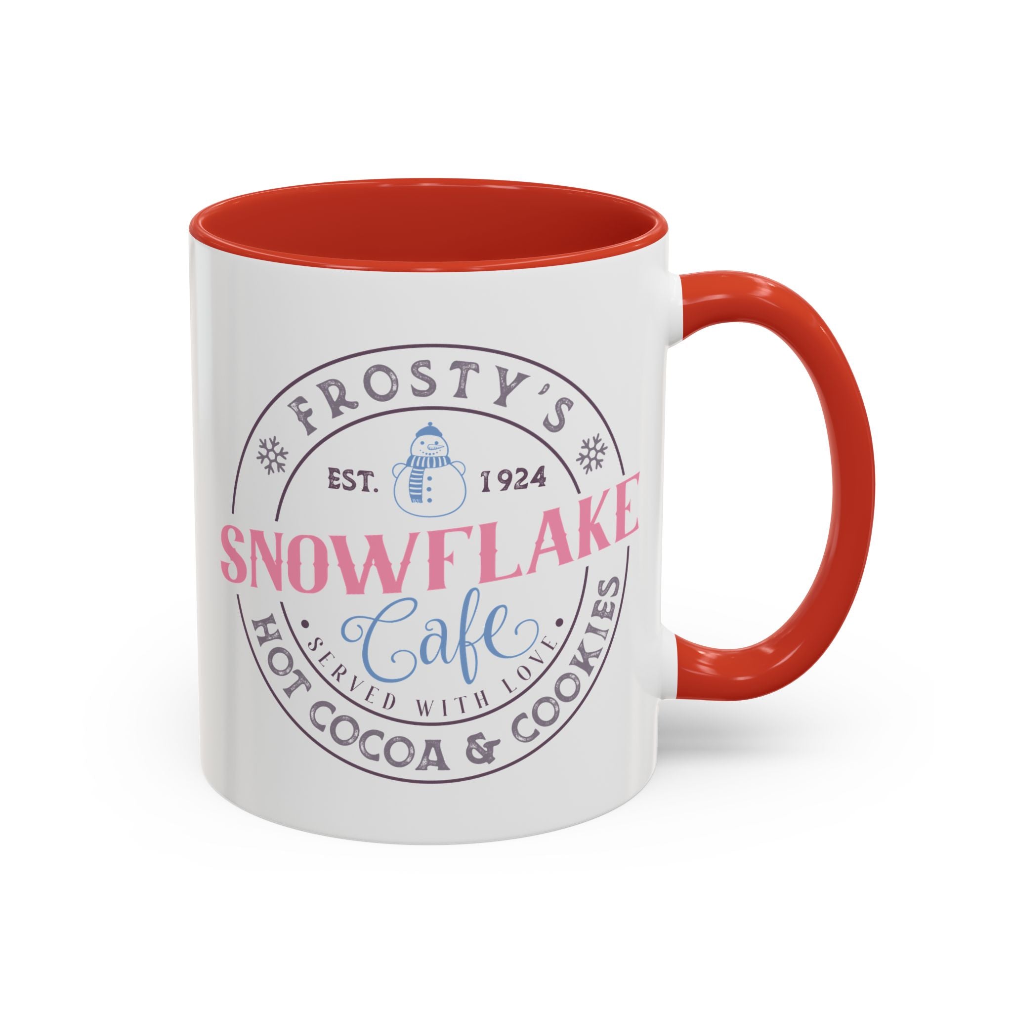 Frosty's Snowflake Cafe, Snowman Mug - 11oz / Red - Wild Pour