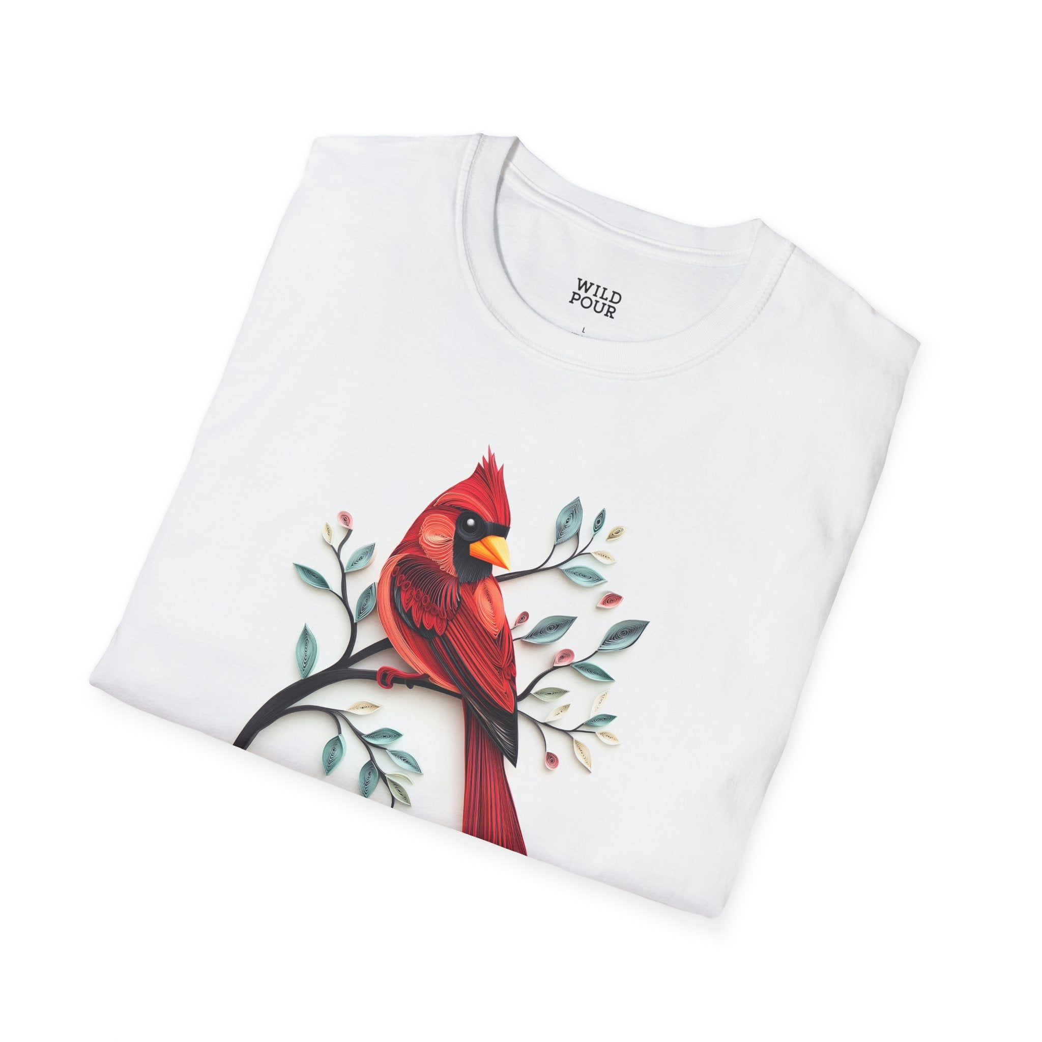 Cardinal, Paper Quilling Tee - S / White - Wild Pour