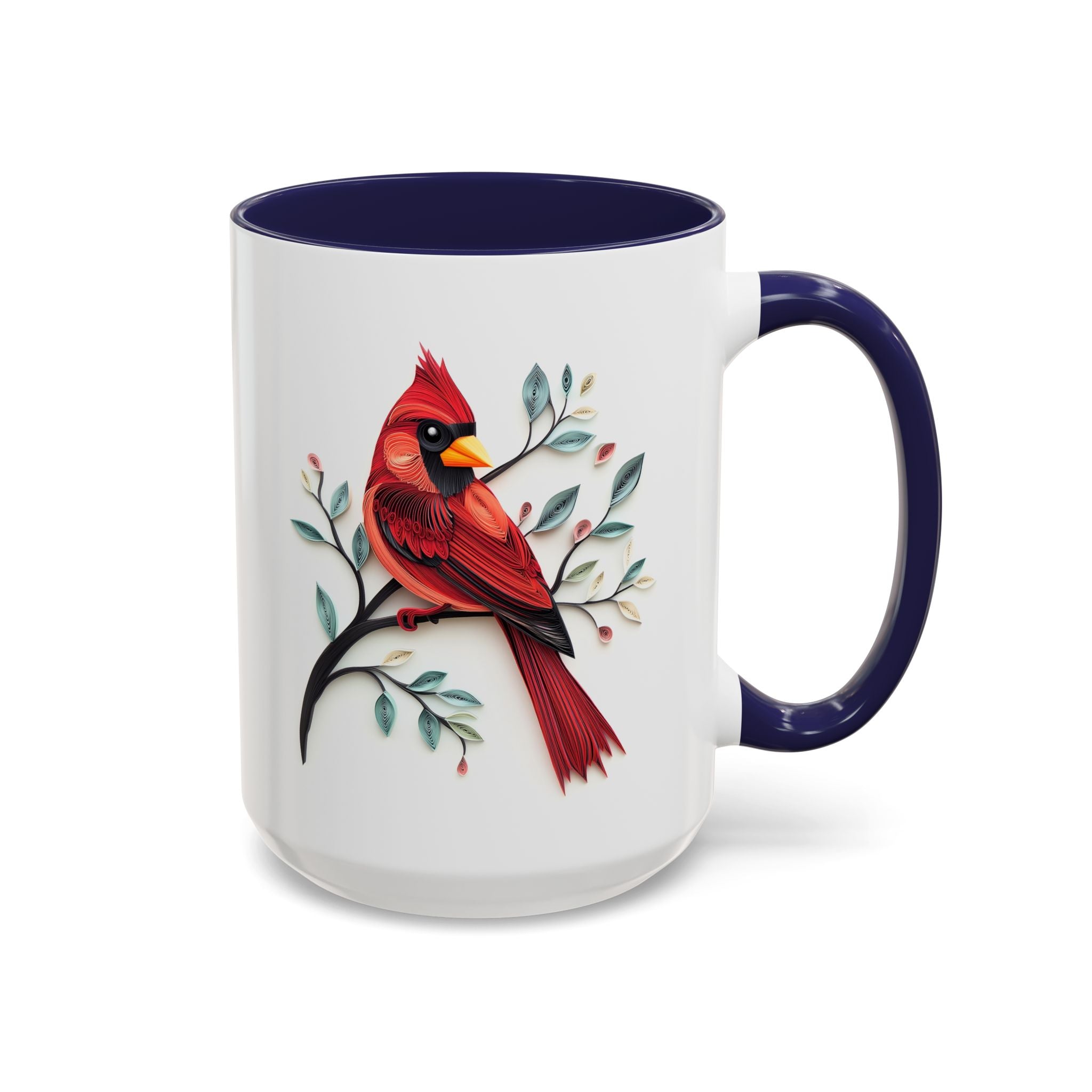 Cardinal, Paper Quilling Mug - 15oz / Navy - Wild Pour