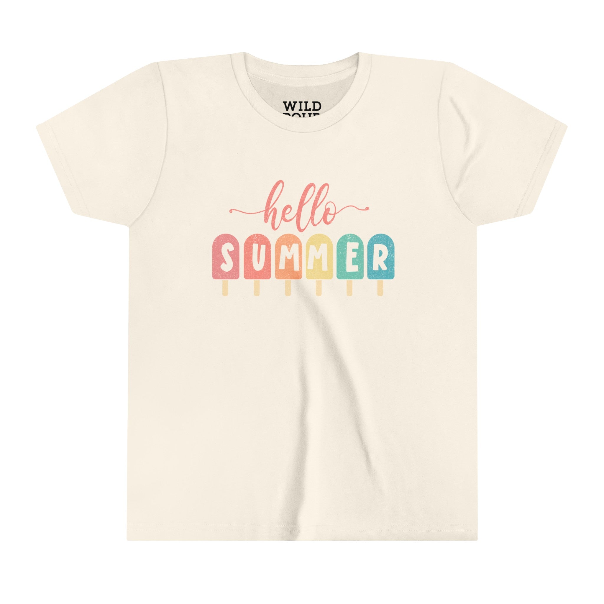 Hello Summer Youth Tee - Natural / S - Wild Pour