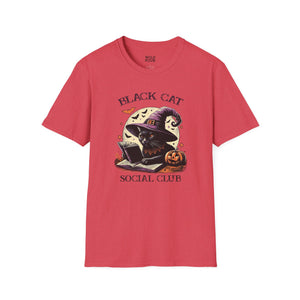 Black Cat Social Club Tee - Heather Red / S - Wild Pour