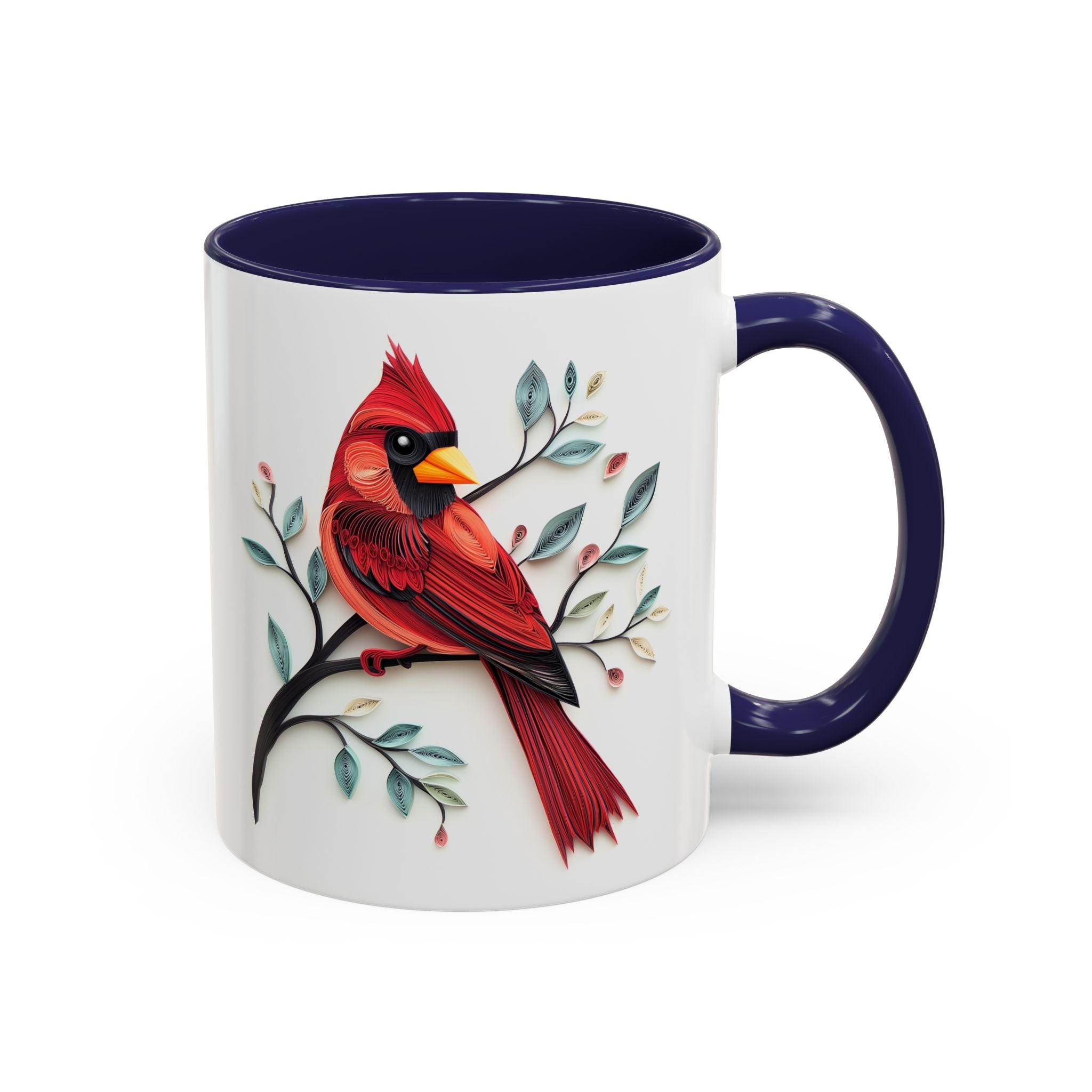 Cardinal, Paper Quilling Mug - 11oz / Navy - Wild Pour