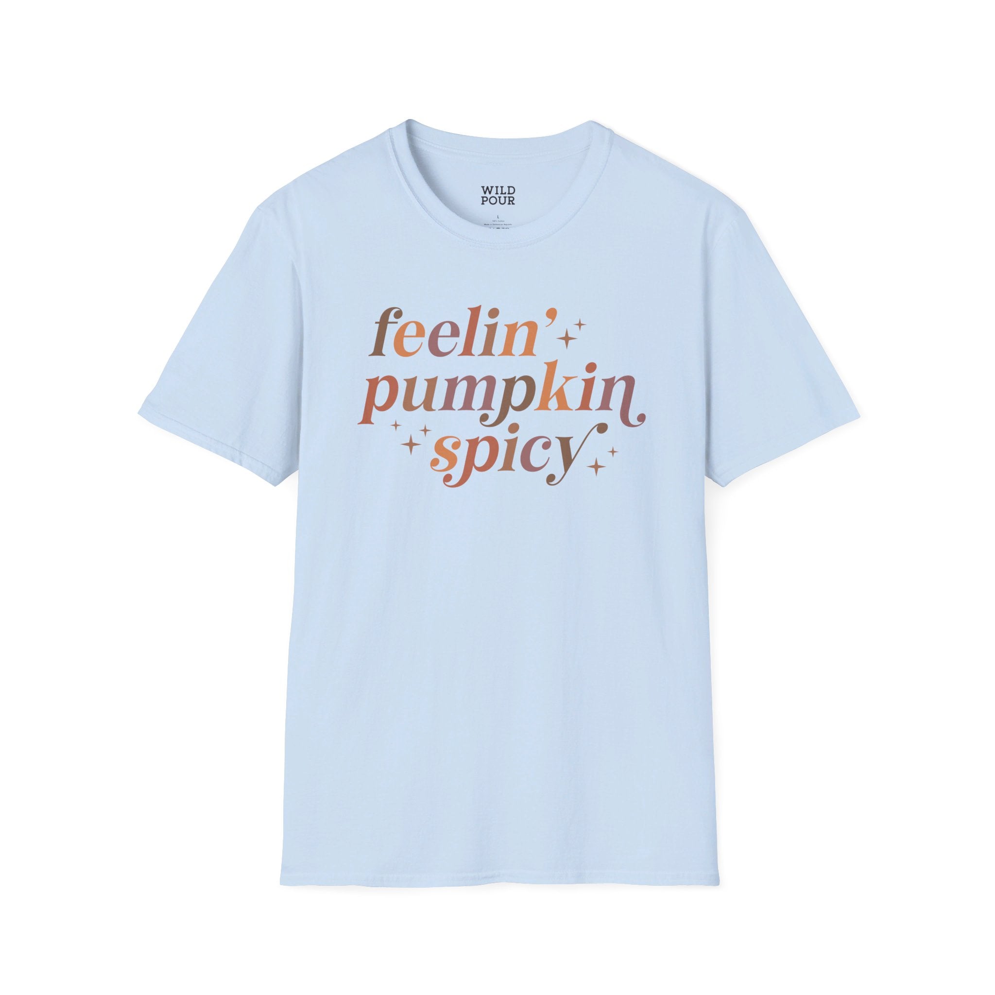 Feelin' Pumpkin Spicy Tee - S / Light Blue - Wild Pour