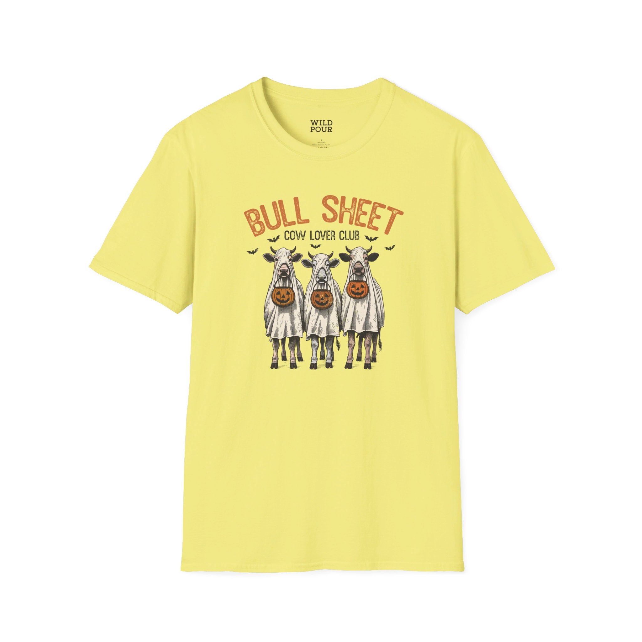 Bull Sheet - Cow Lovers Club, Vintage Cow Tee - S / Cornsilk - Wild Pour