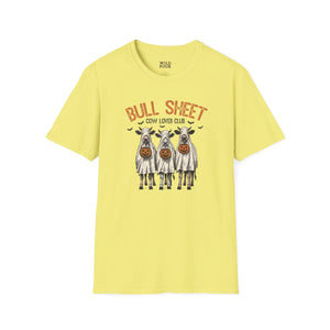 Bull Sheet - Cow Lovers Club, Vintage Cow Tee - S / Cornsilk - Wild Pour