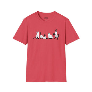 Cat Ghosts Tee - Heather Red / S - Wild Pour