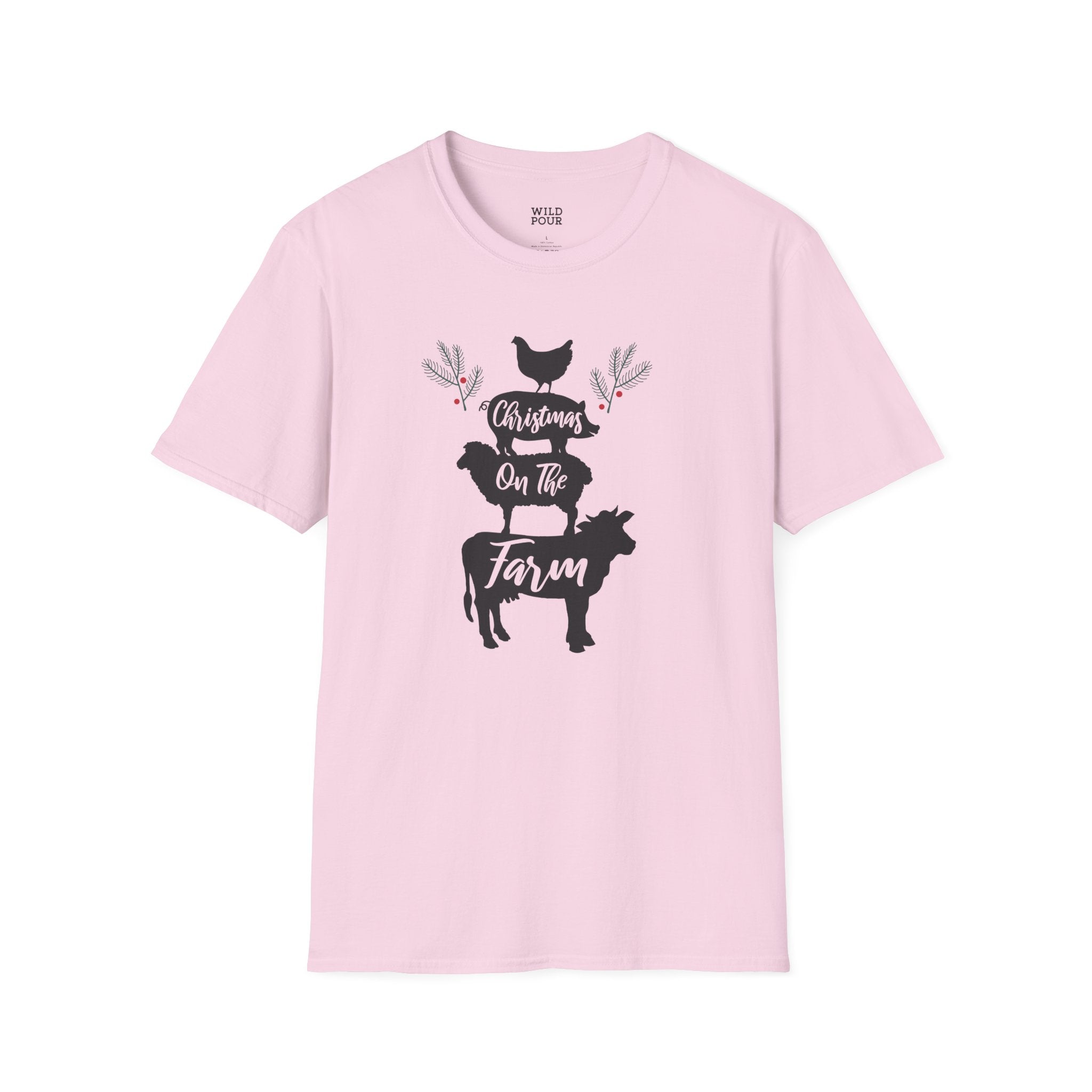 Christmas on the Farm Tee - S / Light Pink - Wild Pour