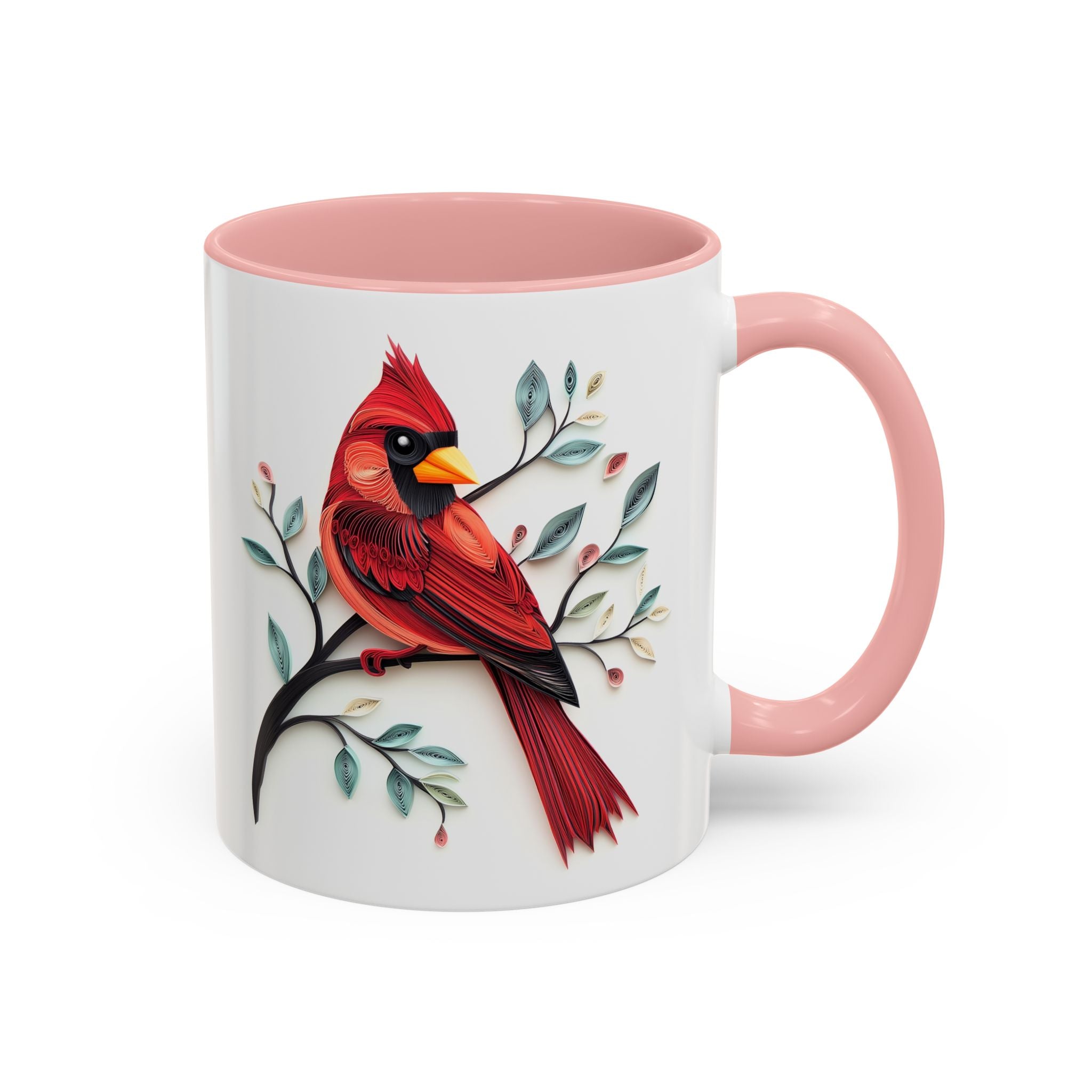 Cardinal, Paper Quilling Mug - 11oz / Pink - Wild Pour