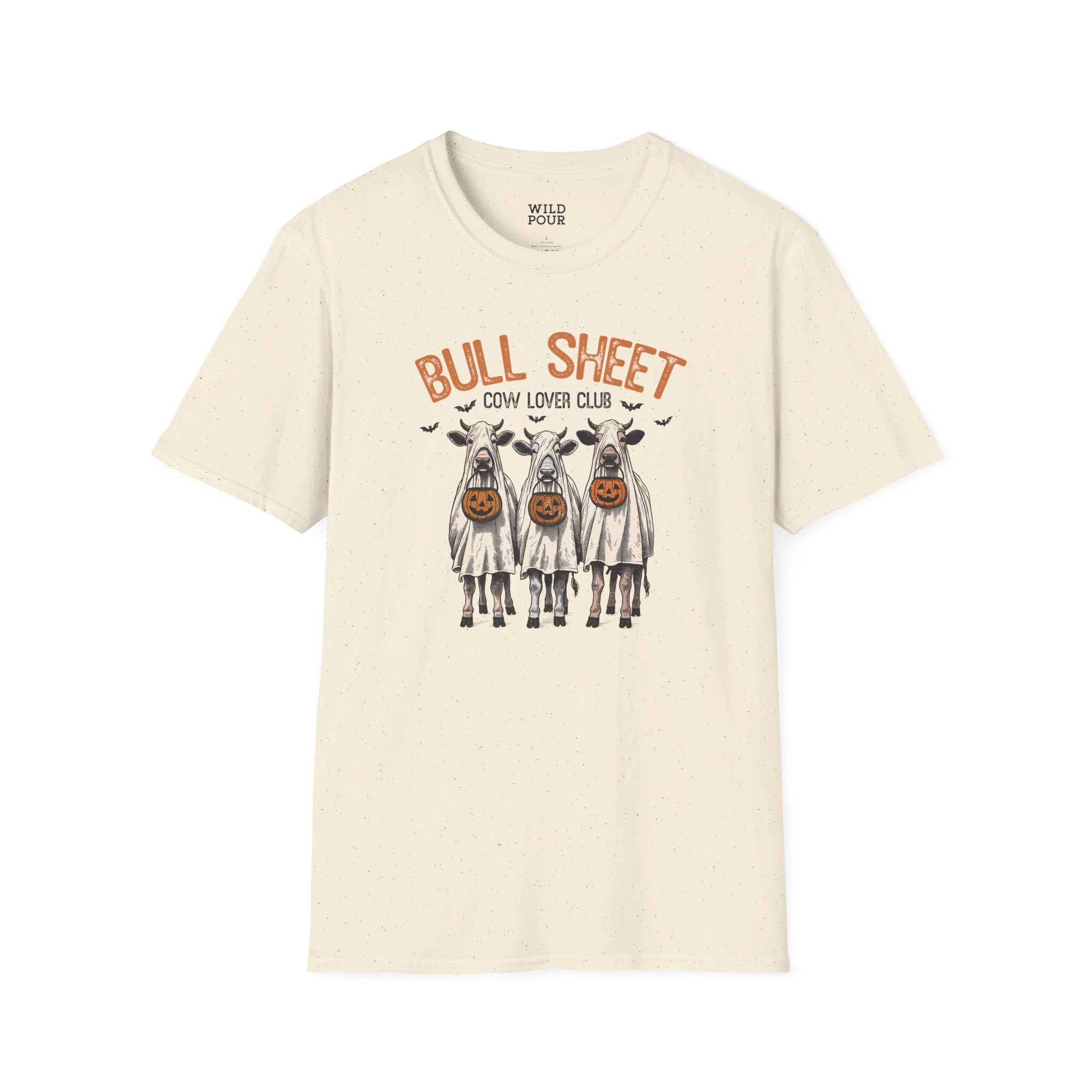 Bull Sheet - Cow Lovers Club, Vintage Cow Tee - S / Natural - Wild Pour