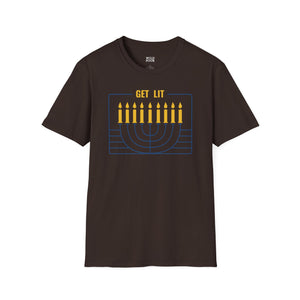 Get Lit, Menorah Tee - S / Dark Chocolate - Wild Pour