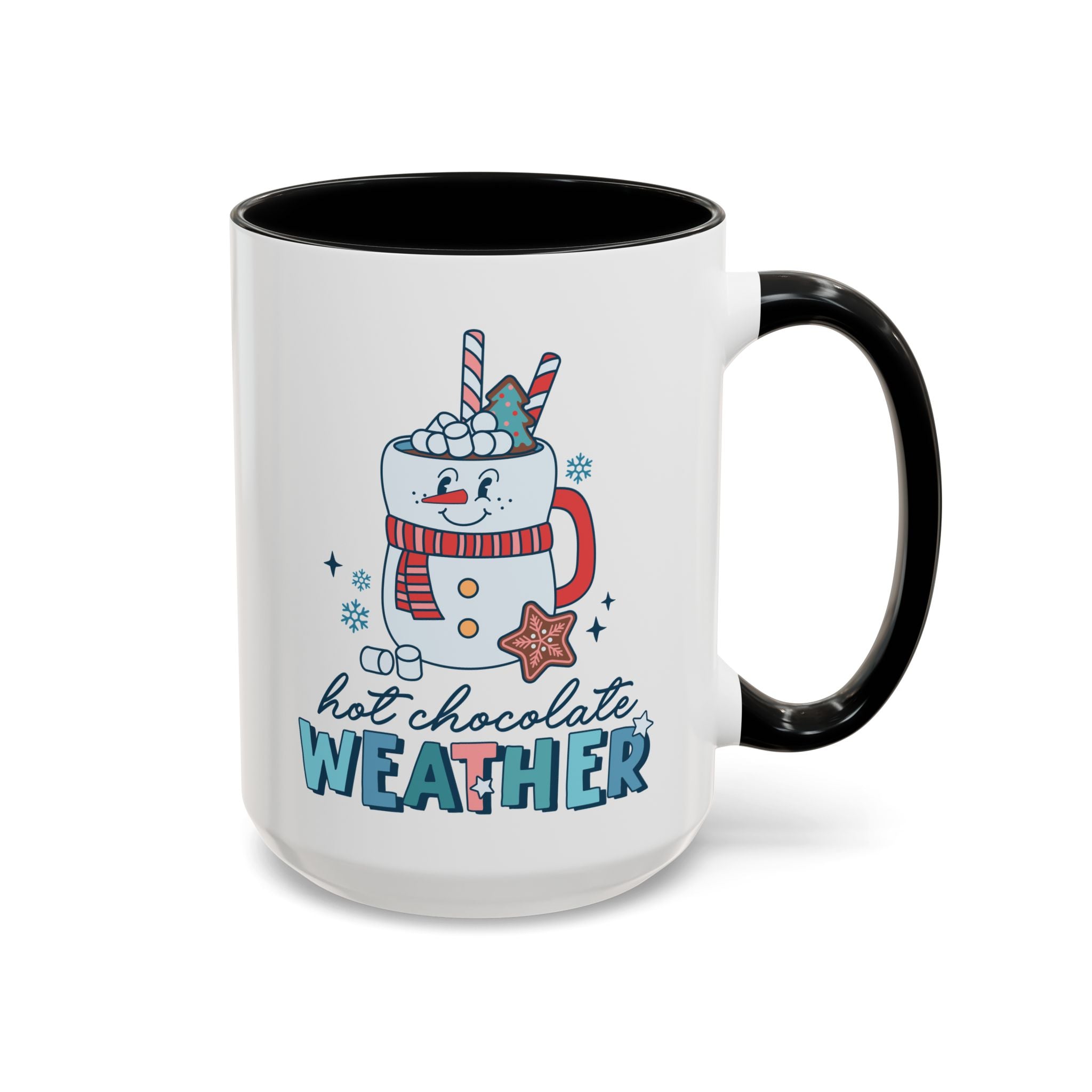 Hot Chocolate Weather, Snowman Mug - 15oz / Black - Wild Pour