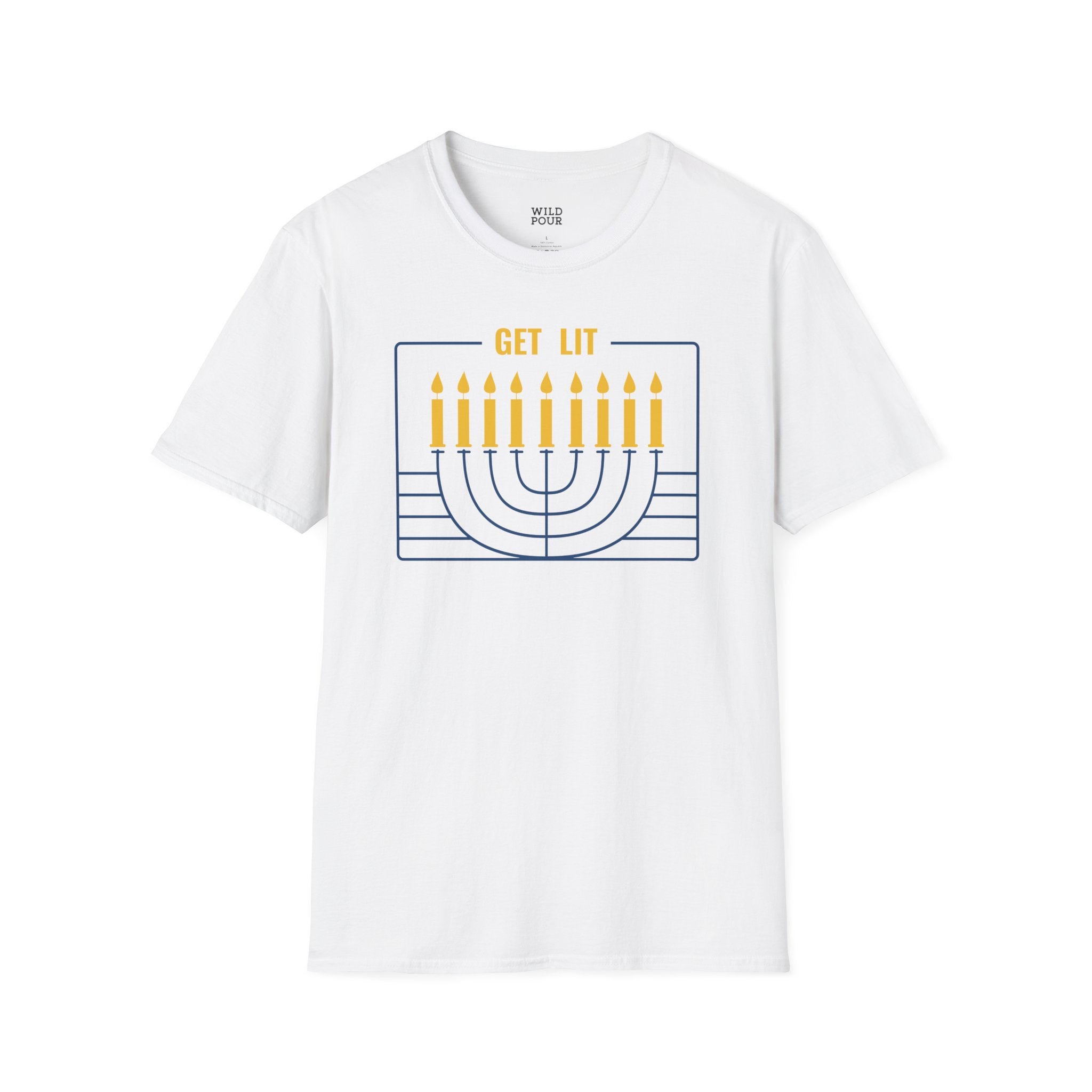 Get Lit, Menorah Tee - S / White - Wild Pour