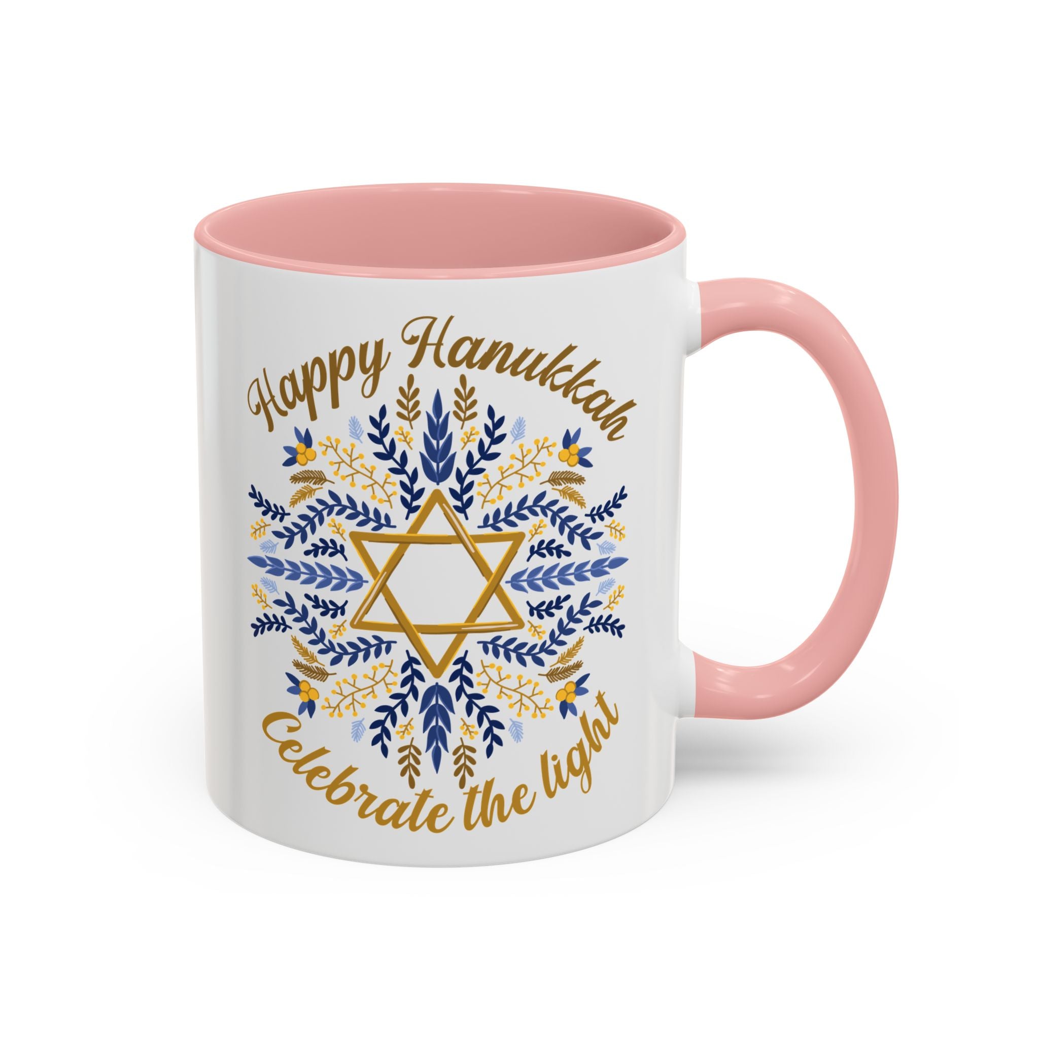 Happy Hanukkah, Celebrate the Light Mug - 11oz / Pink - Wild Pour