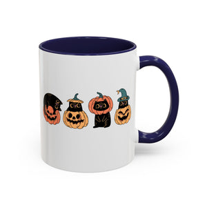 Black Cats and Pumpkins Mug - 11oz / Navy - Wild Pour