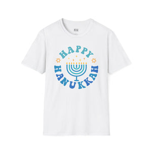 Happy Hanukkah, Menorah Tee - S / White - Wild Pour