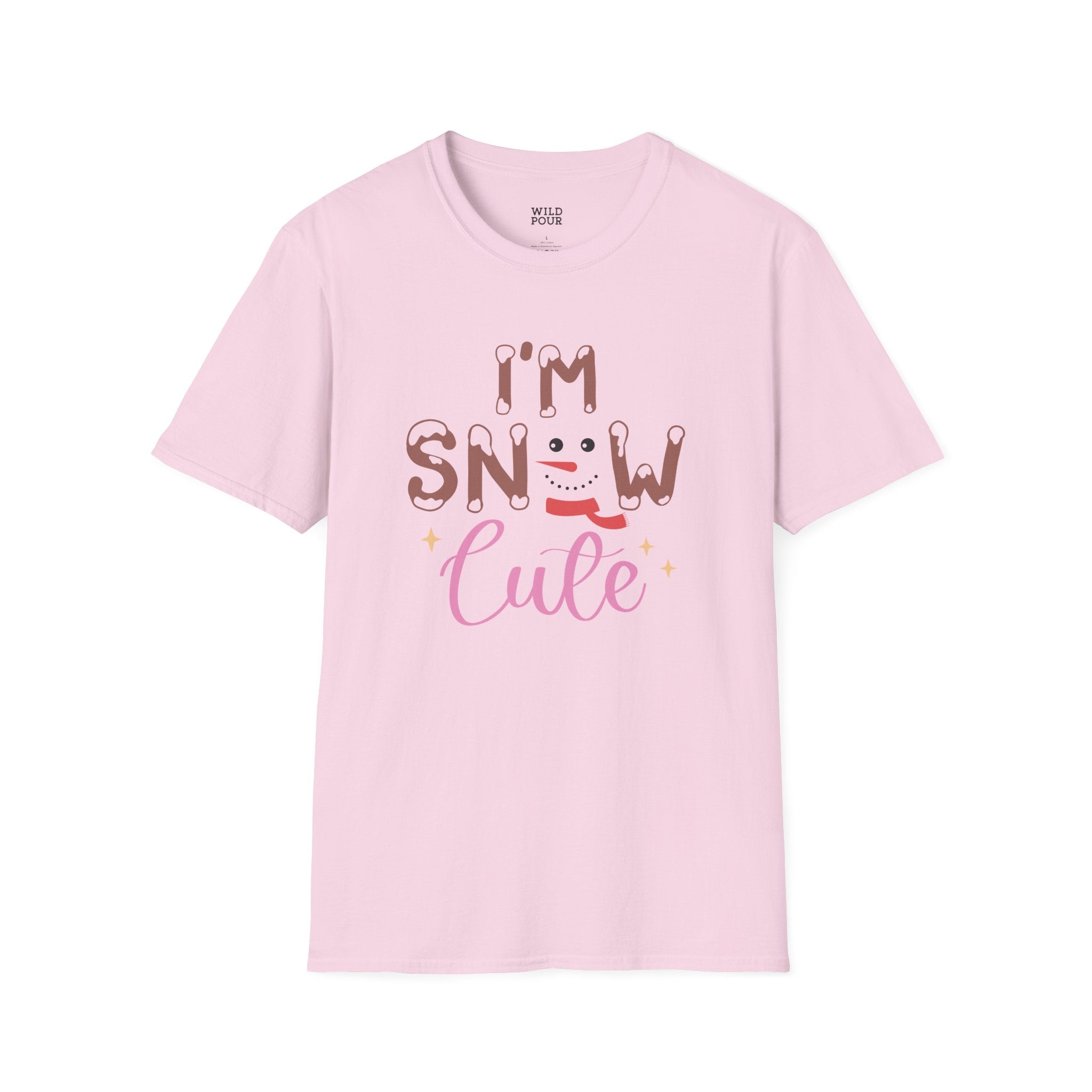 I'm Snow Cute, Snowman Tee - S / Light Pink - Wild Pour