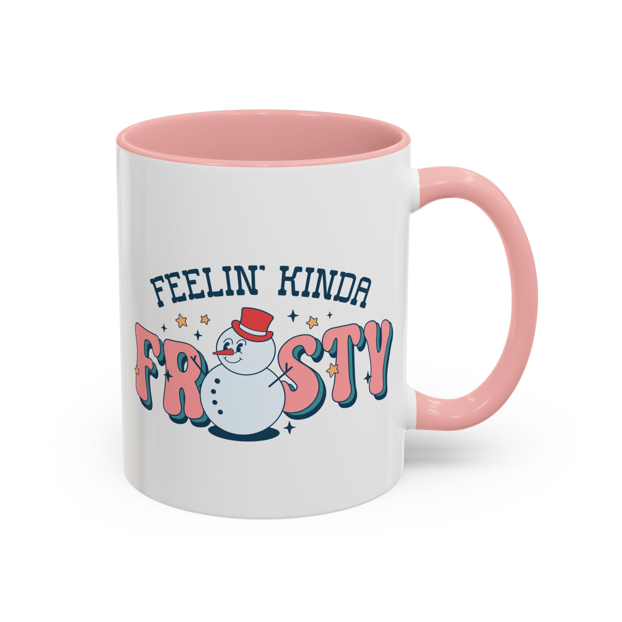 Feelin' Kinda Frosty, Snowman Mug - 11oz / Pink - Wild Pour