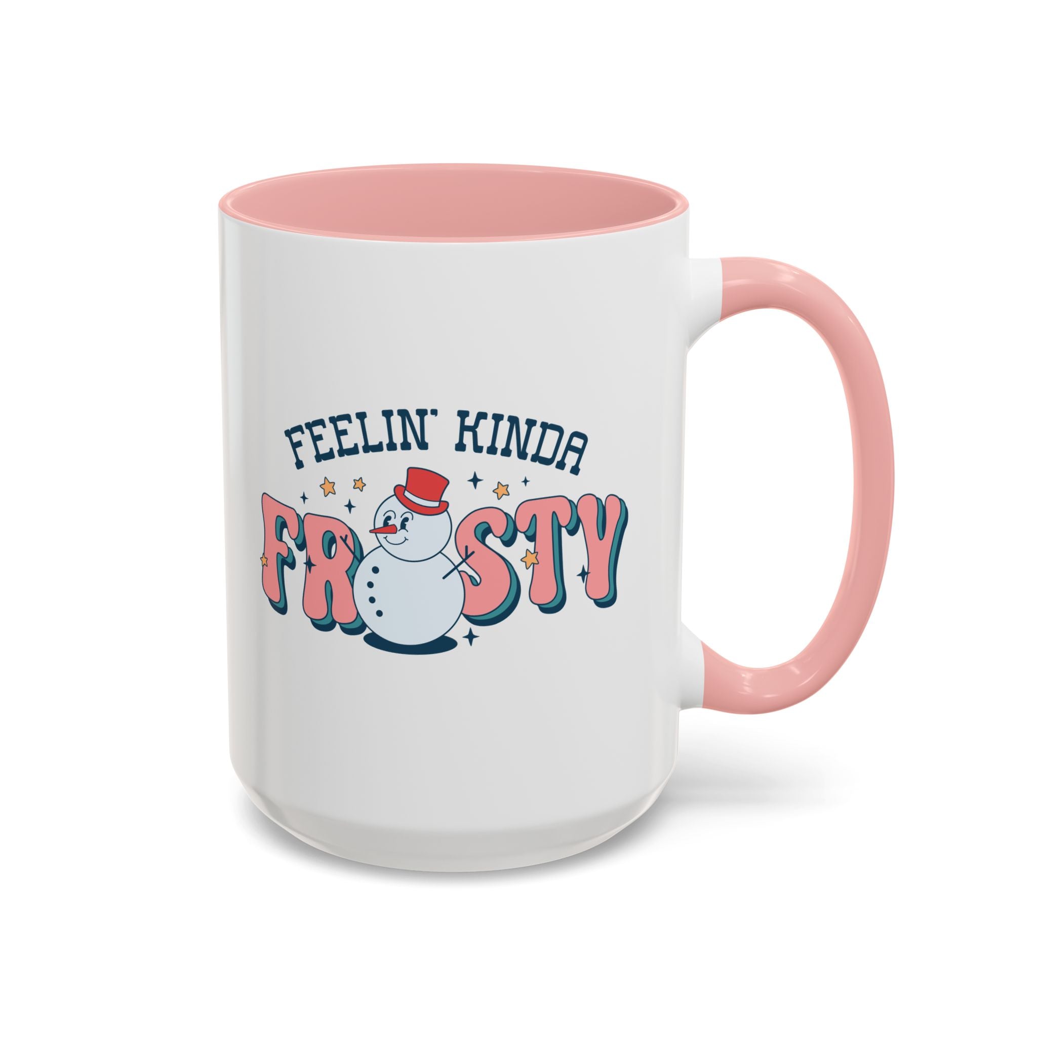 Feelin' Kinda Frosty, Snowman Mug - 15oz / Pink - Wild Pour