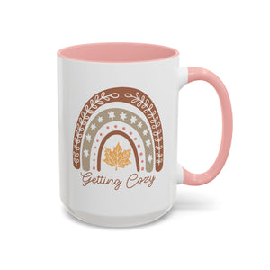 Getting Cozy, Boho Fall Rainbow Mug - 15oz / Pink - Wild Pour