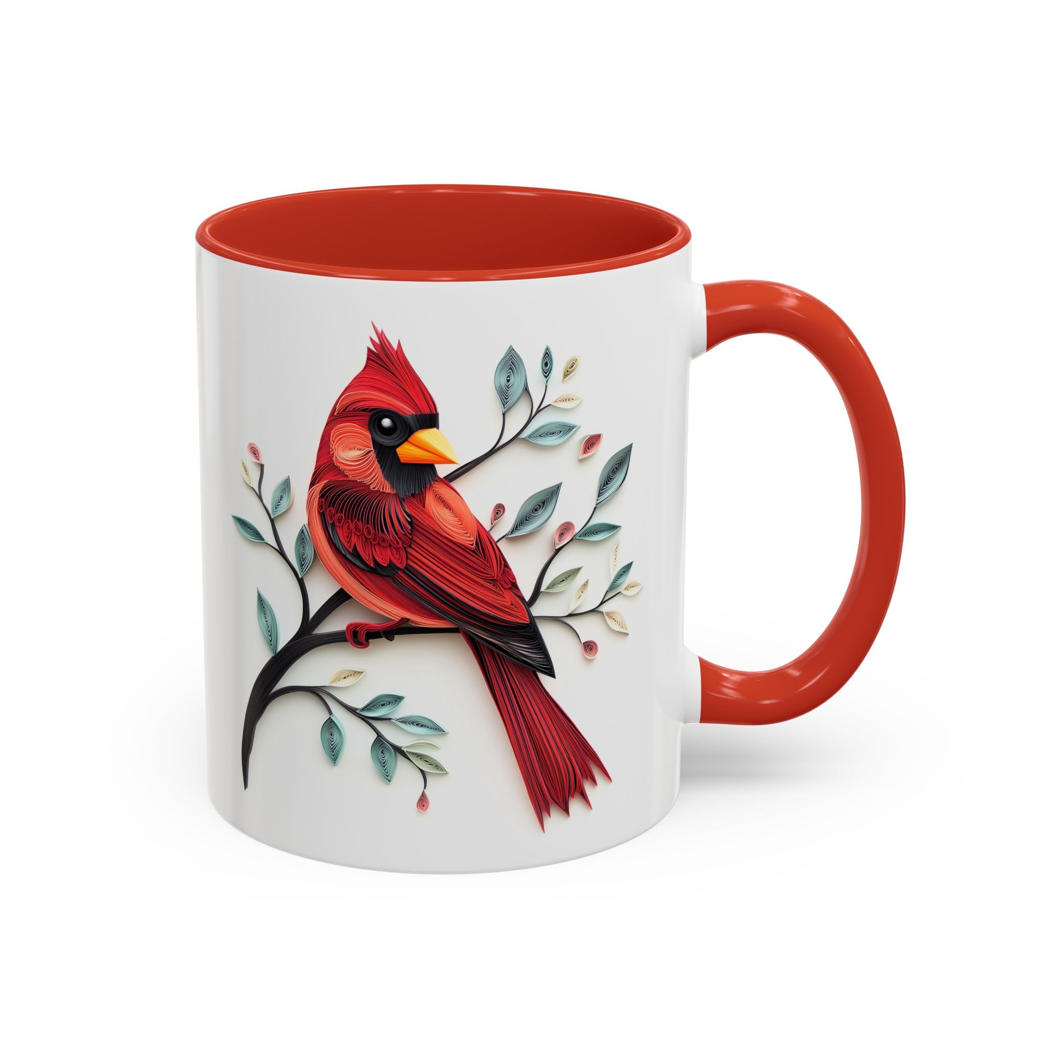 Cardinal, Paper Quilling Mug - 11oz / Red - Wild Pour