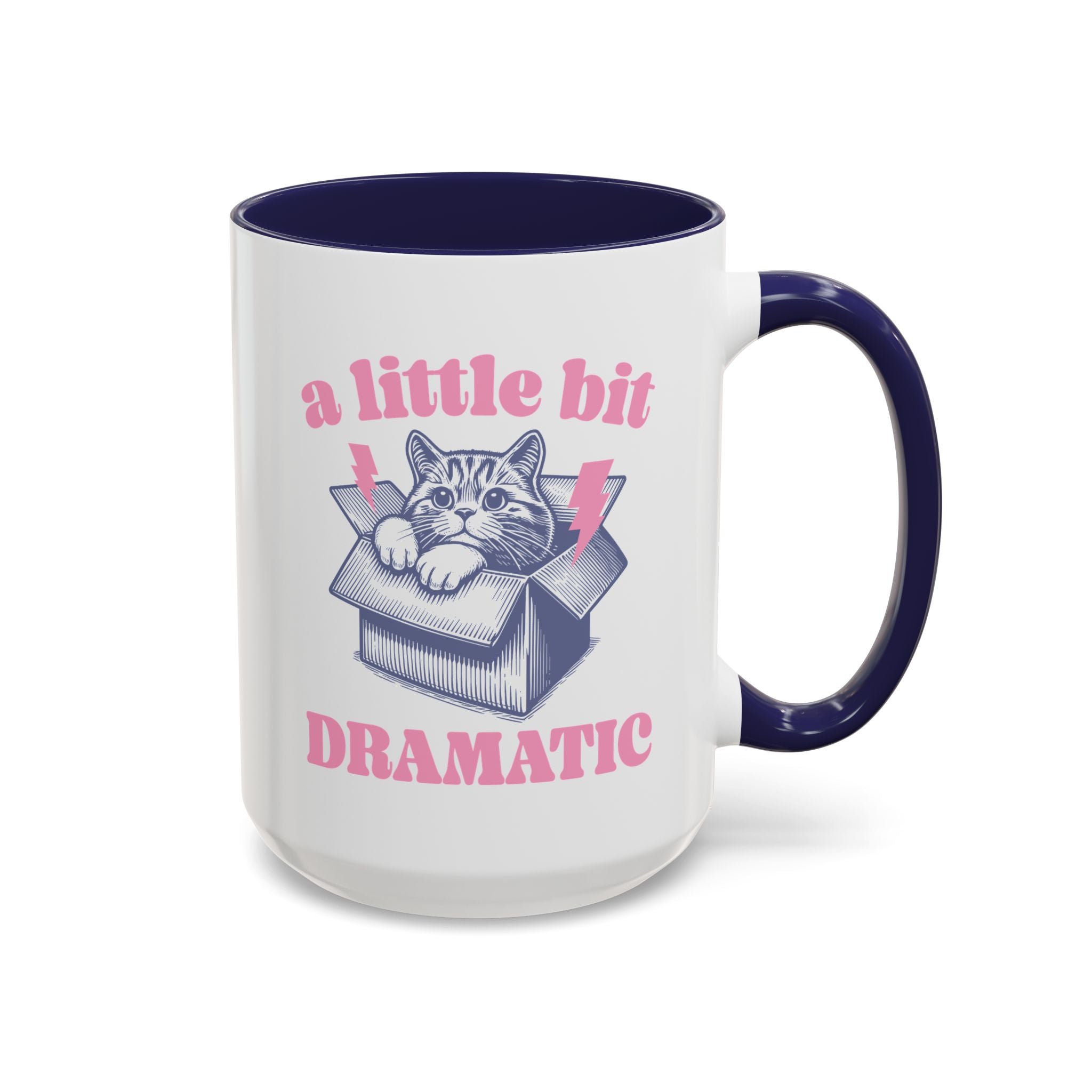 A Little Bit Dramatic Cat Mug - 15oz / Navy - Wild Pour