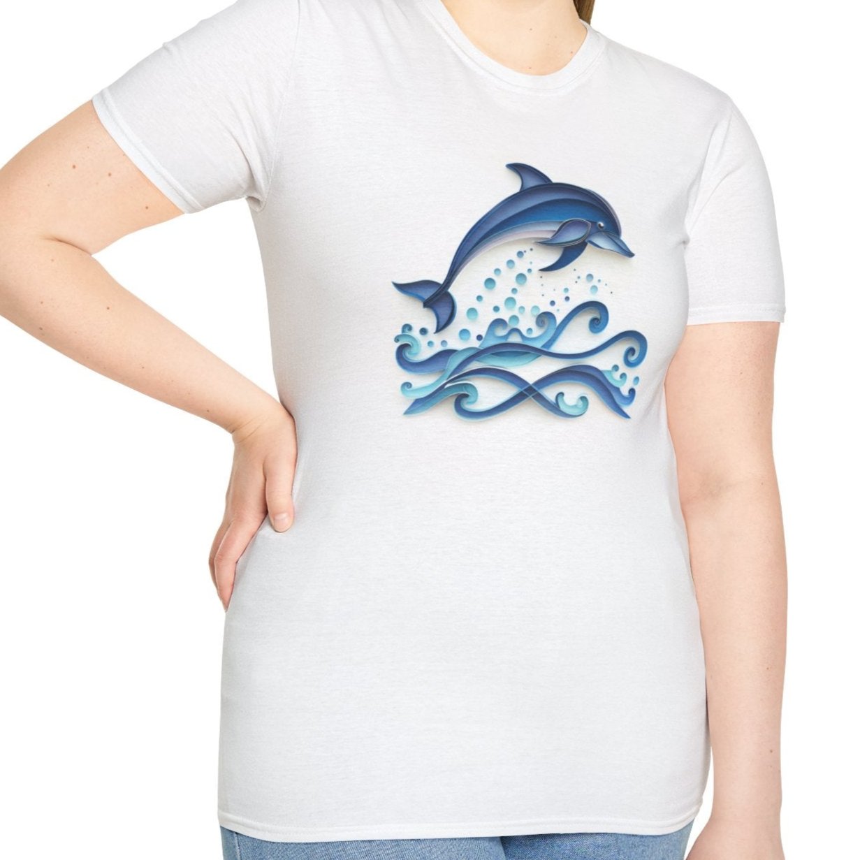 Leaping Dolphin, Paper Quilling Tee - Wild Pour