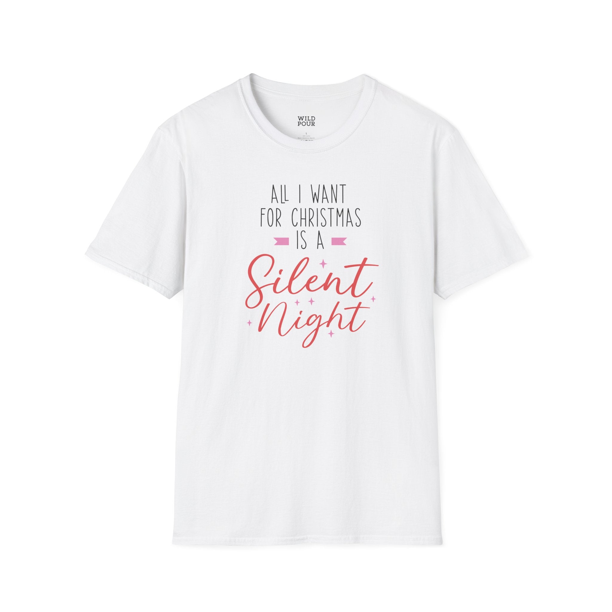 All I Want For Christmas is a Silent Night Tee - S / White - Wild Pour