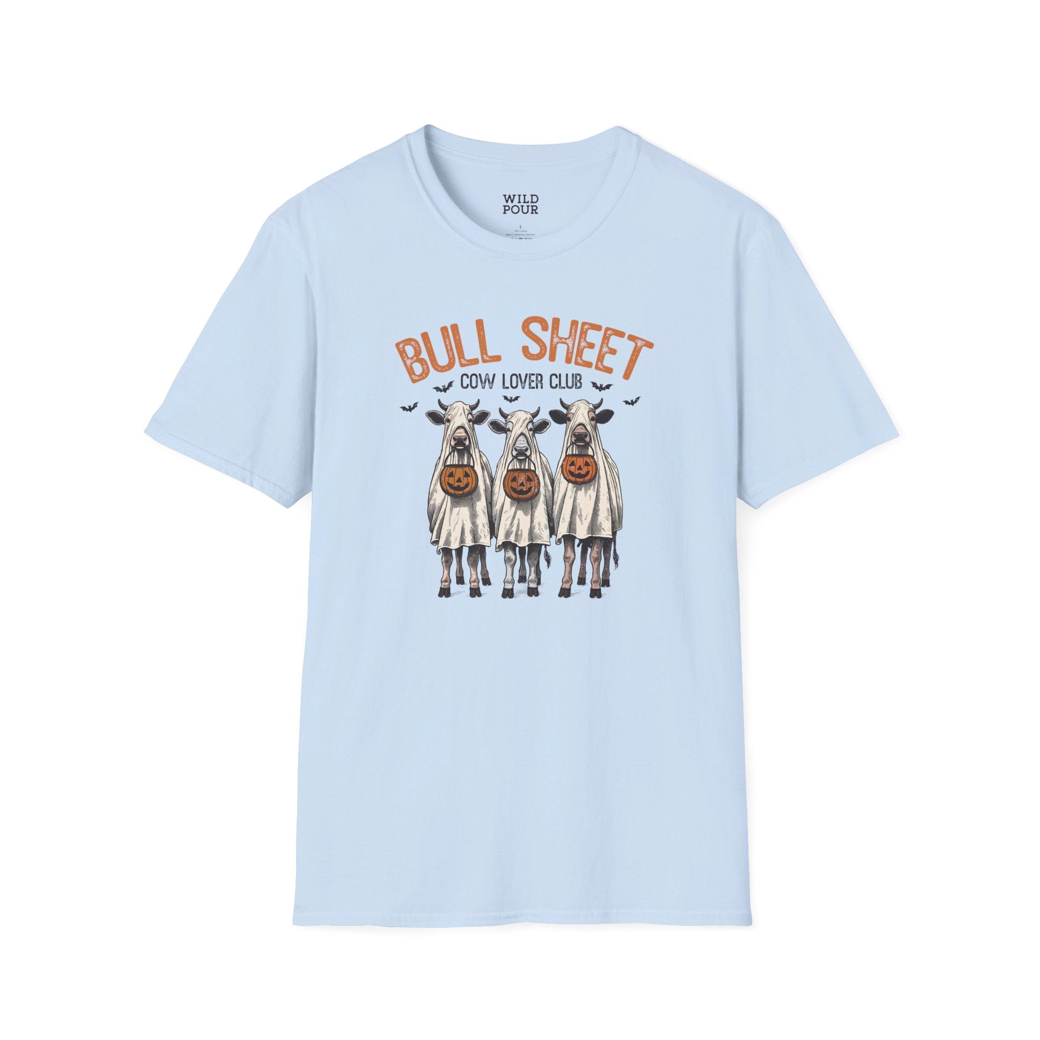 Bull Sheet - Cow Lovers Club, Vintage Cow Tee - S / Light Blue - Wild Pour