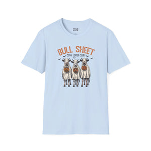 Bull Sheet - Cow Lovers Club, Vintage Cow Tee - S / Light Blue - Wild Pour