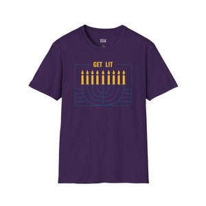 Get Lit, Menorah Tee - S / Purple - Wild Pour