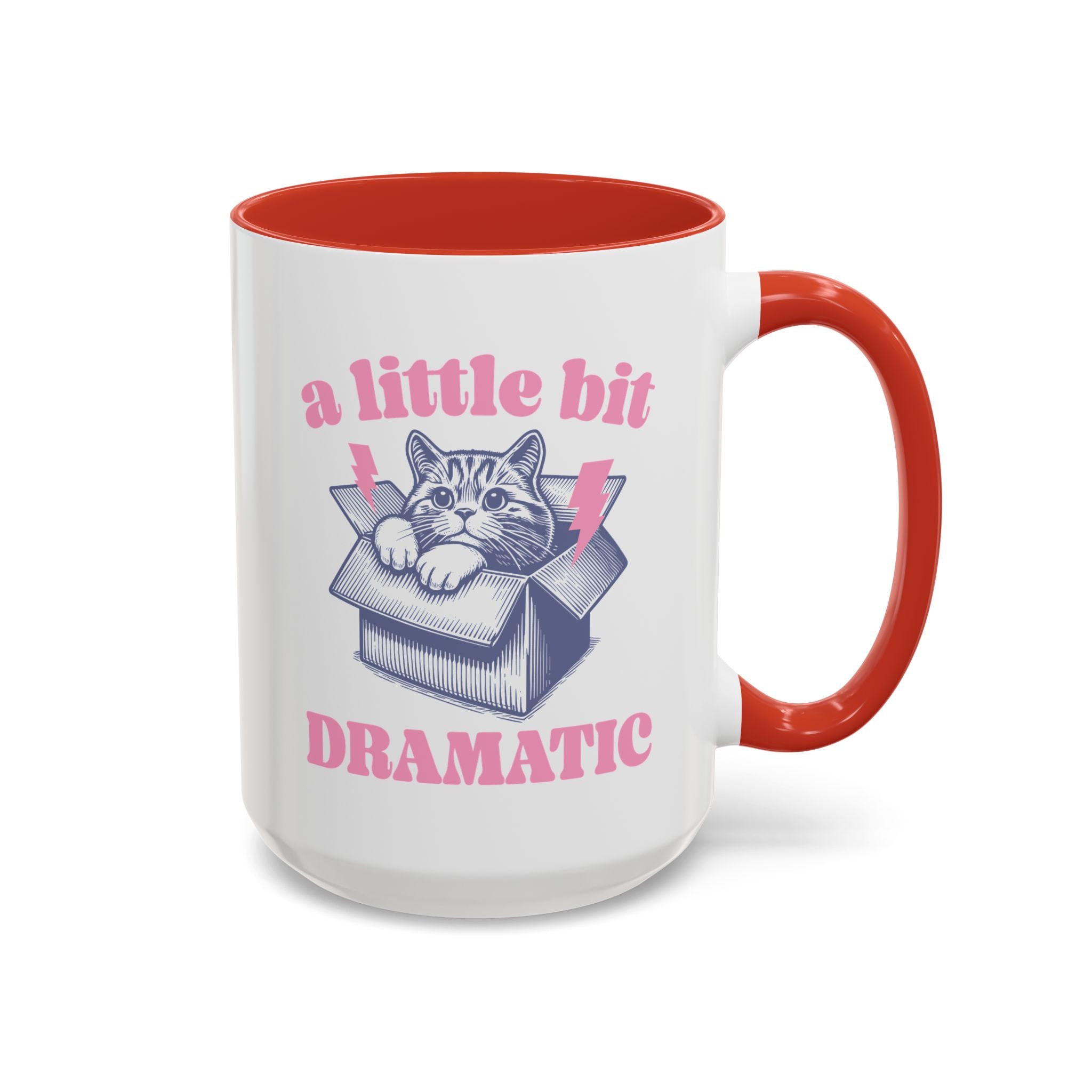 A Little Bit Dramatic Cat Mug - 15oz / Red - Wild Pour