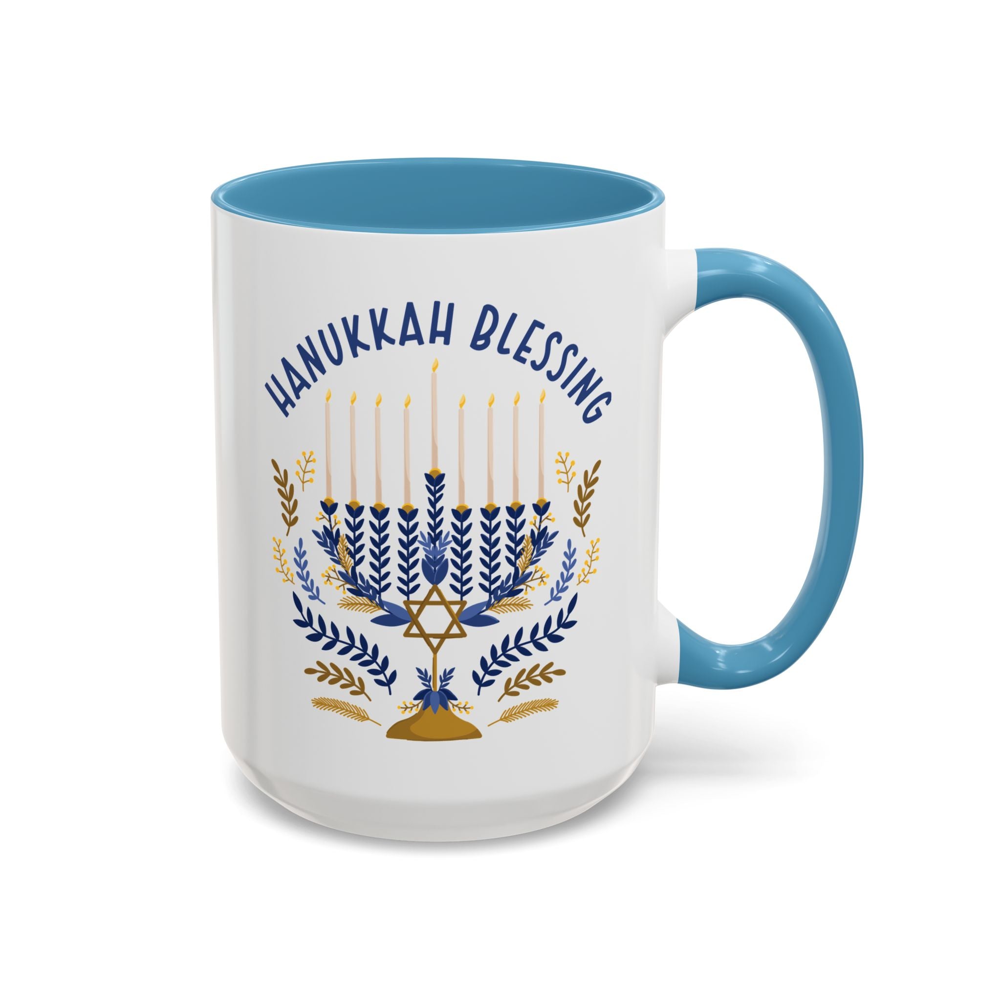 Hanukkah Blessings Mug - 15oz / Light Blue - Wild Pour