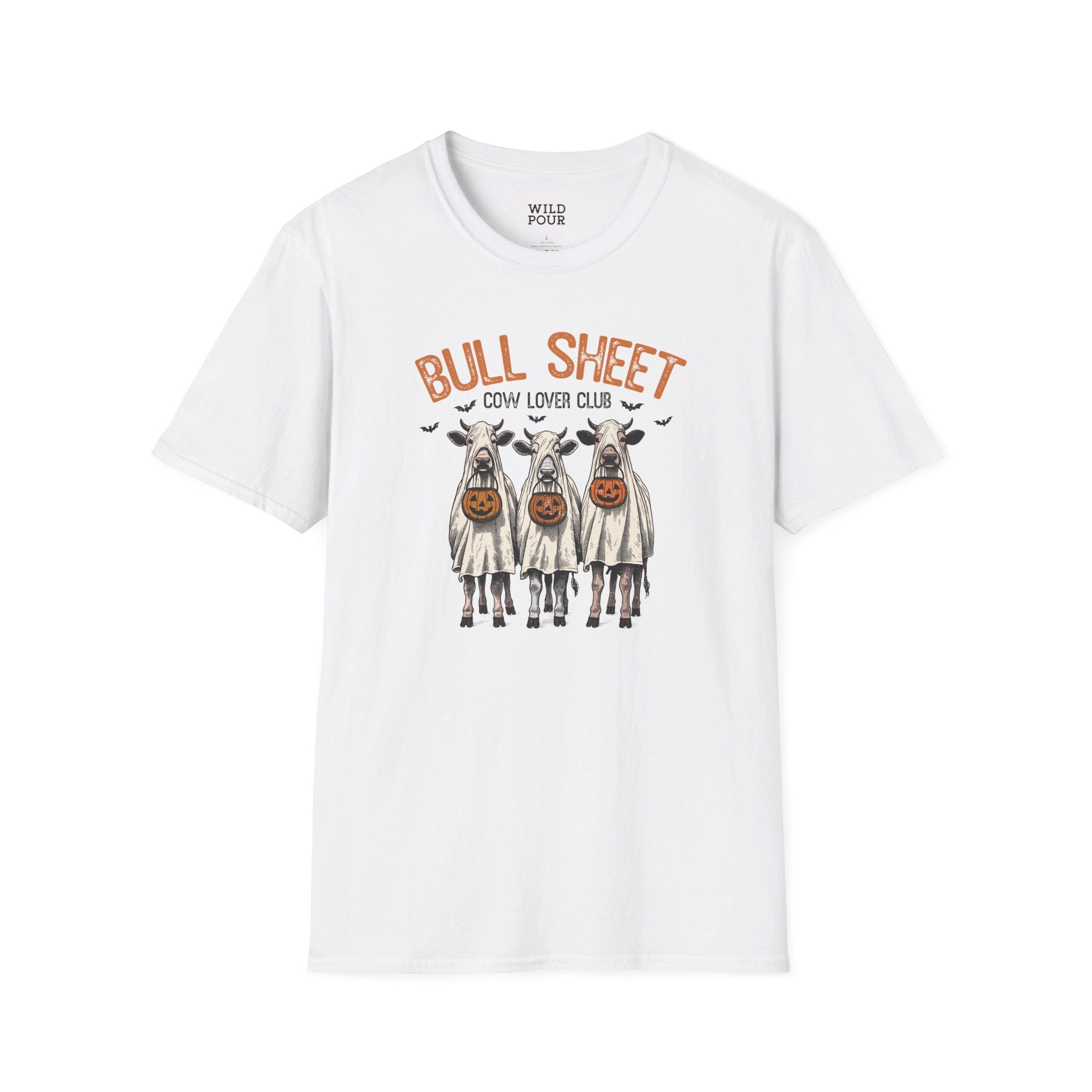 Bull Sheet - Cow Lovers Club, Vintage Cow Tee - S / White - Wild Pour