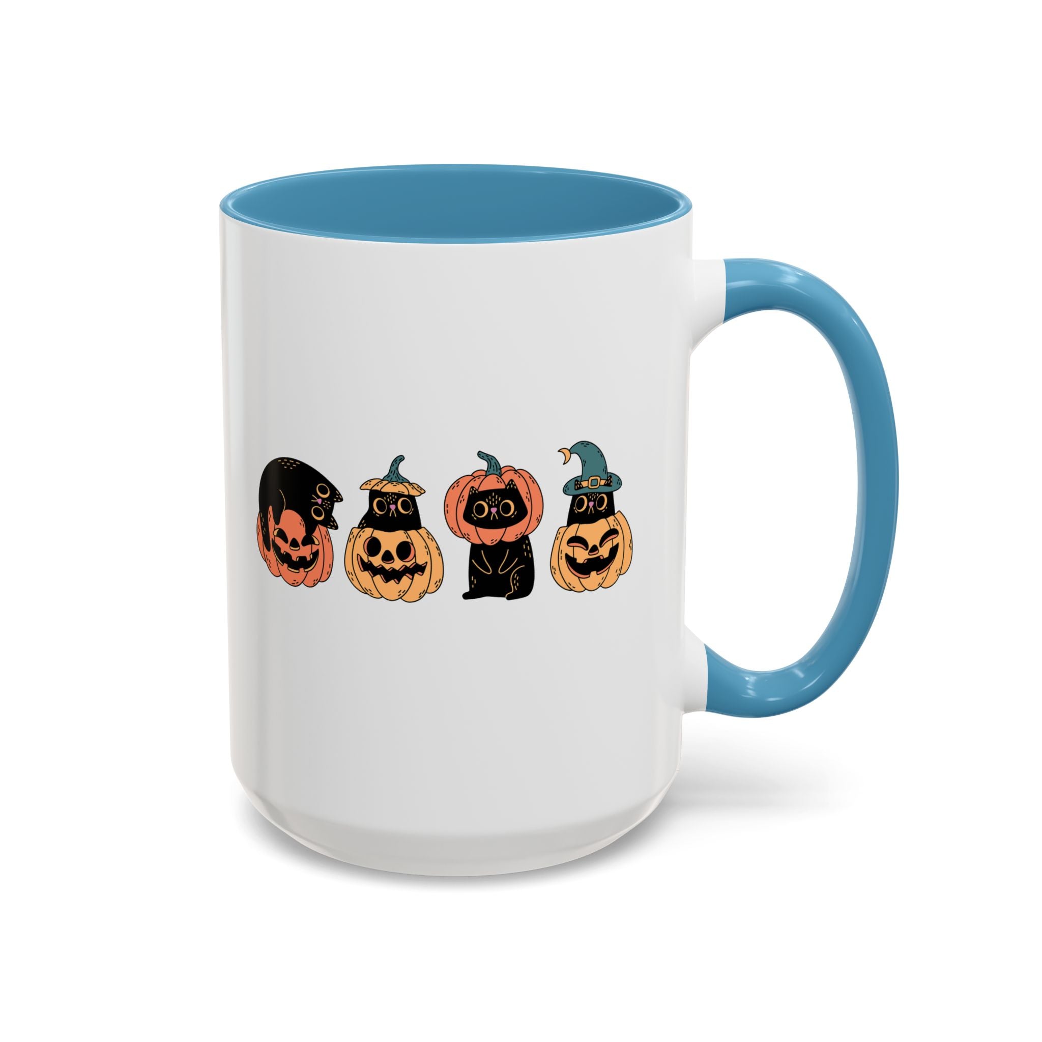 Black Cats and Pumpkins Mug - 15oz / Light Blue - Wild Pour