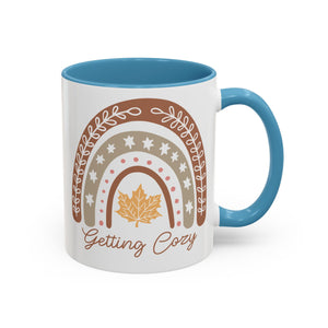 Getting Cozy, Boho Fall Rainbow Mug - 11oz / Light Blue - Wild Pour