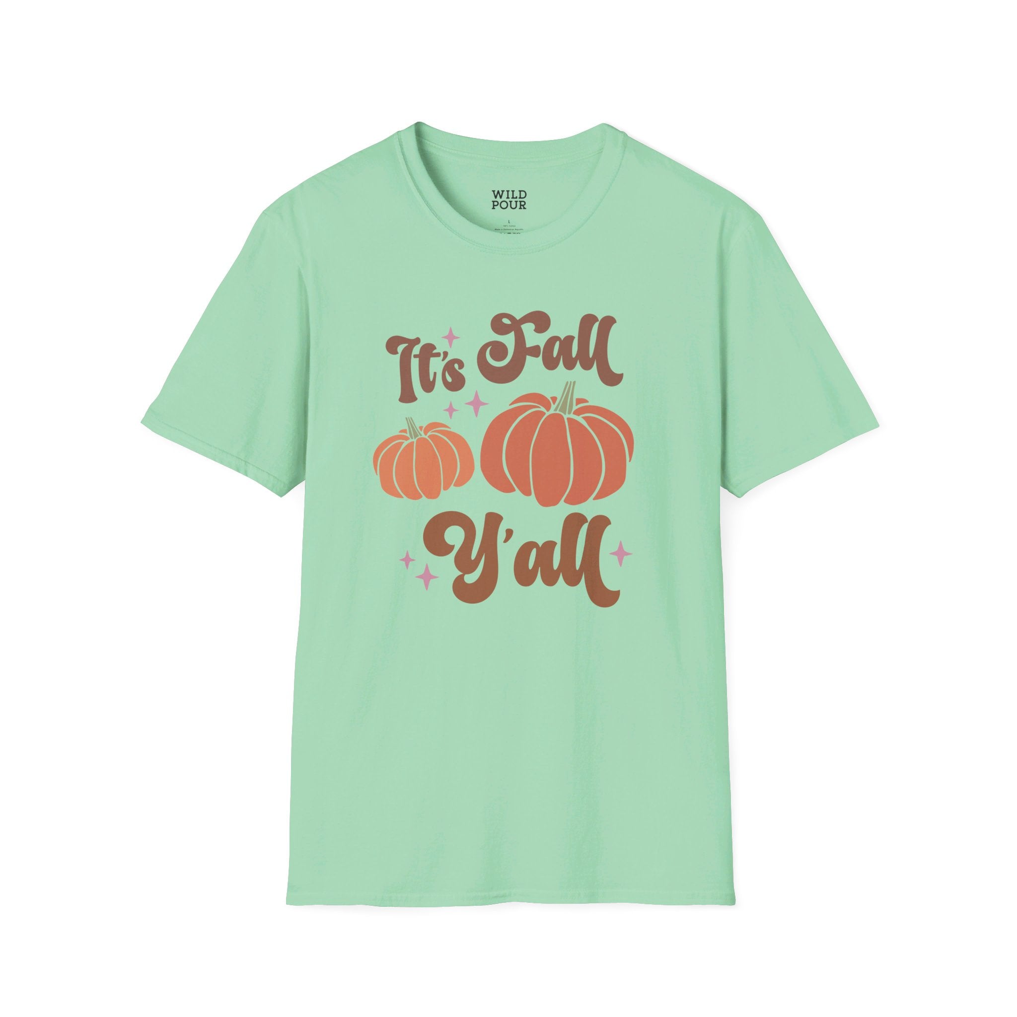 It's Fall Y'all, Autumn Tee - S / Mint Green - Wild Pour