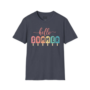 Hello Summer Popsicles Tee - Heather Navy / S - Wild Pour