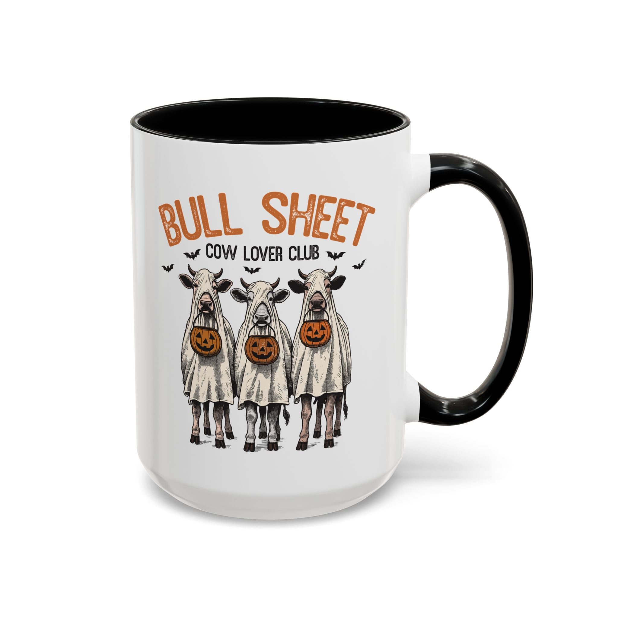 Bull Sheet - Cow Lovers Club, Vintage Cow Mug - 15oz / Black - Wild Pour