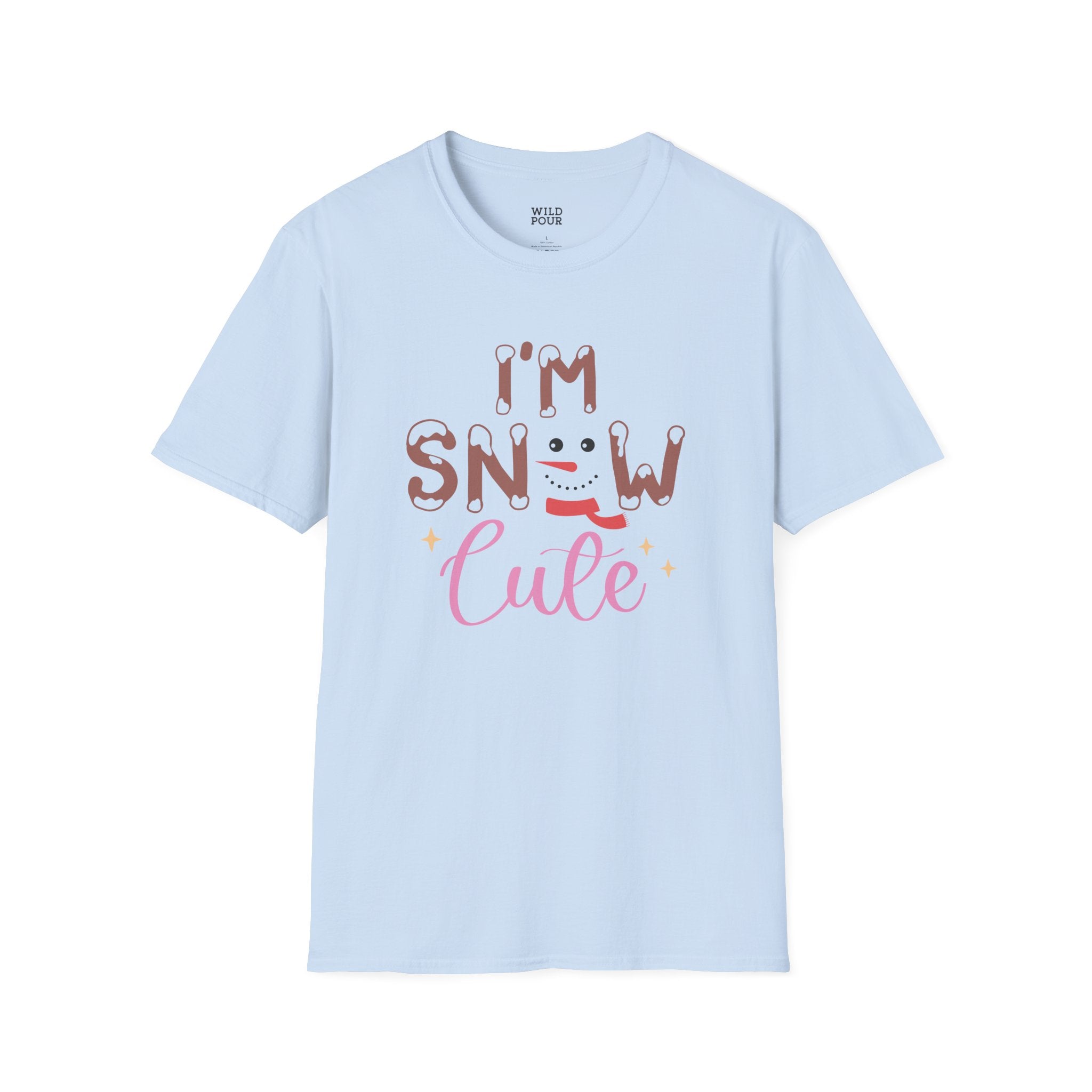 I'm Snow Cute, Snowman Tee - S / Light Blue - Wild Pour