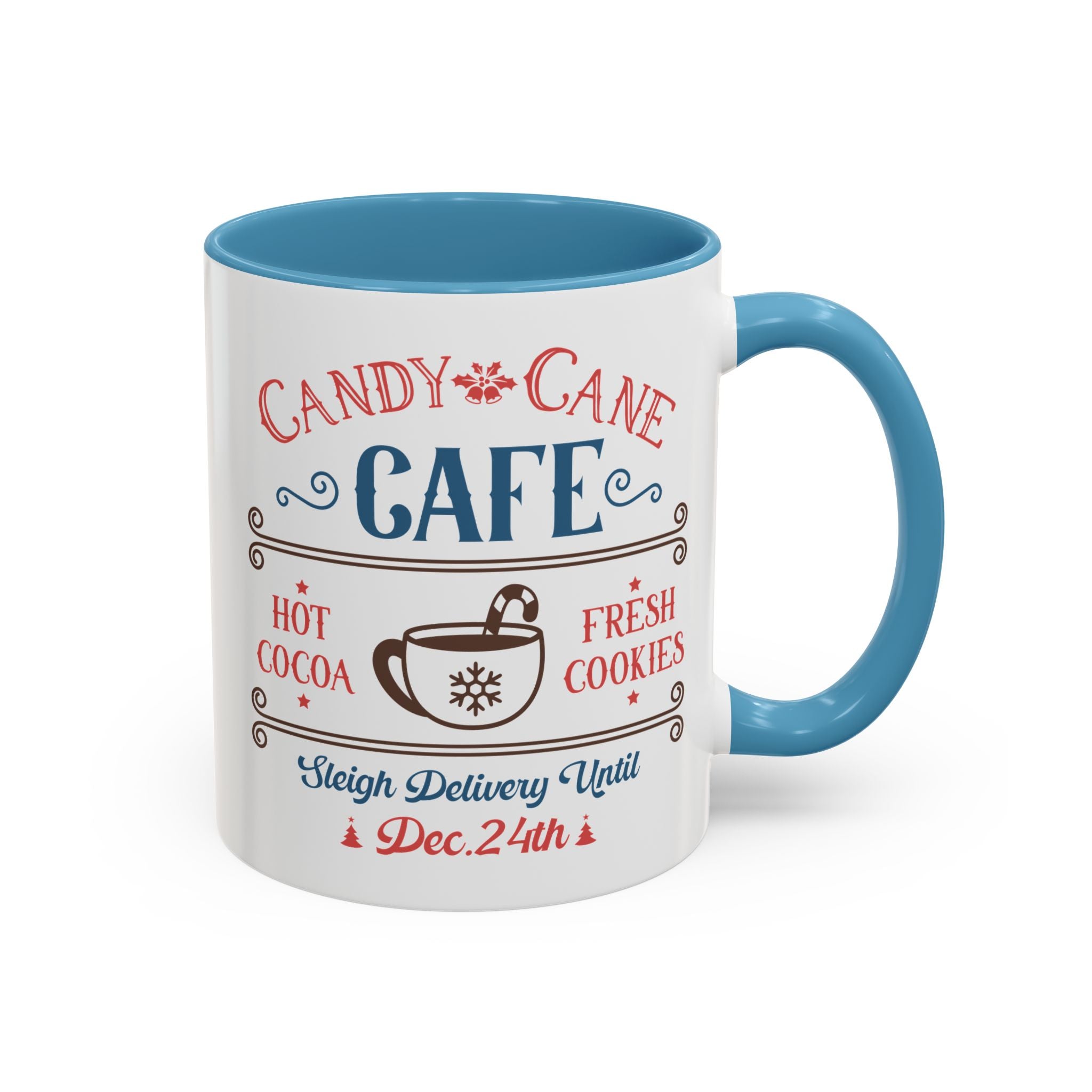 Candy Cane Cafe Mug - 11oz / Light Blue - Wild Pour