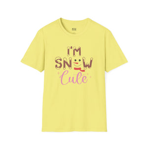 I'm Snow Cute, Snowman Tee - S / Cornsilk - Wild Pour