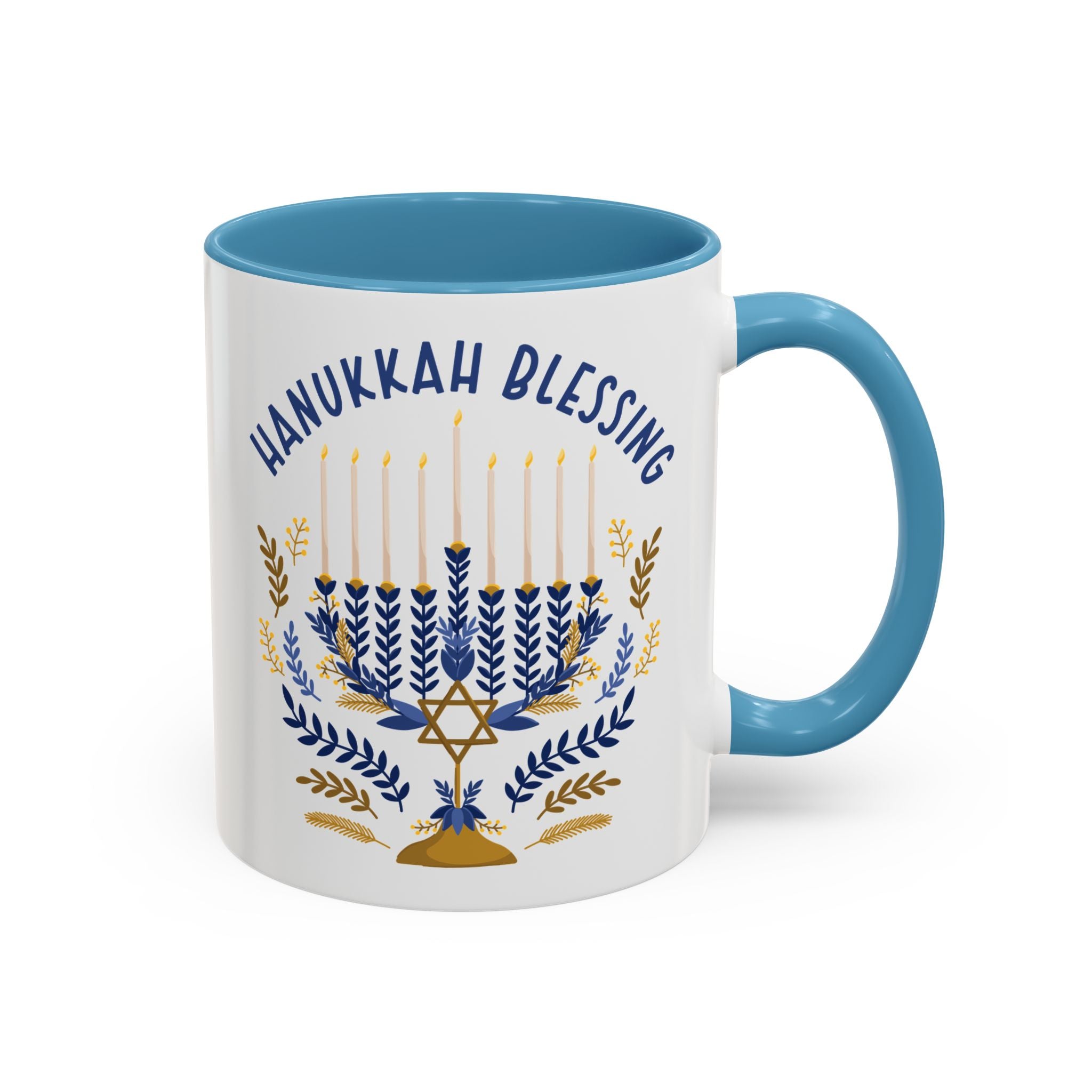 Hanukkah Blessings Mug - 11oz / Light Blue - Wild Pour