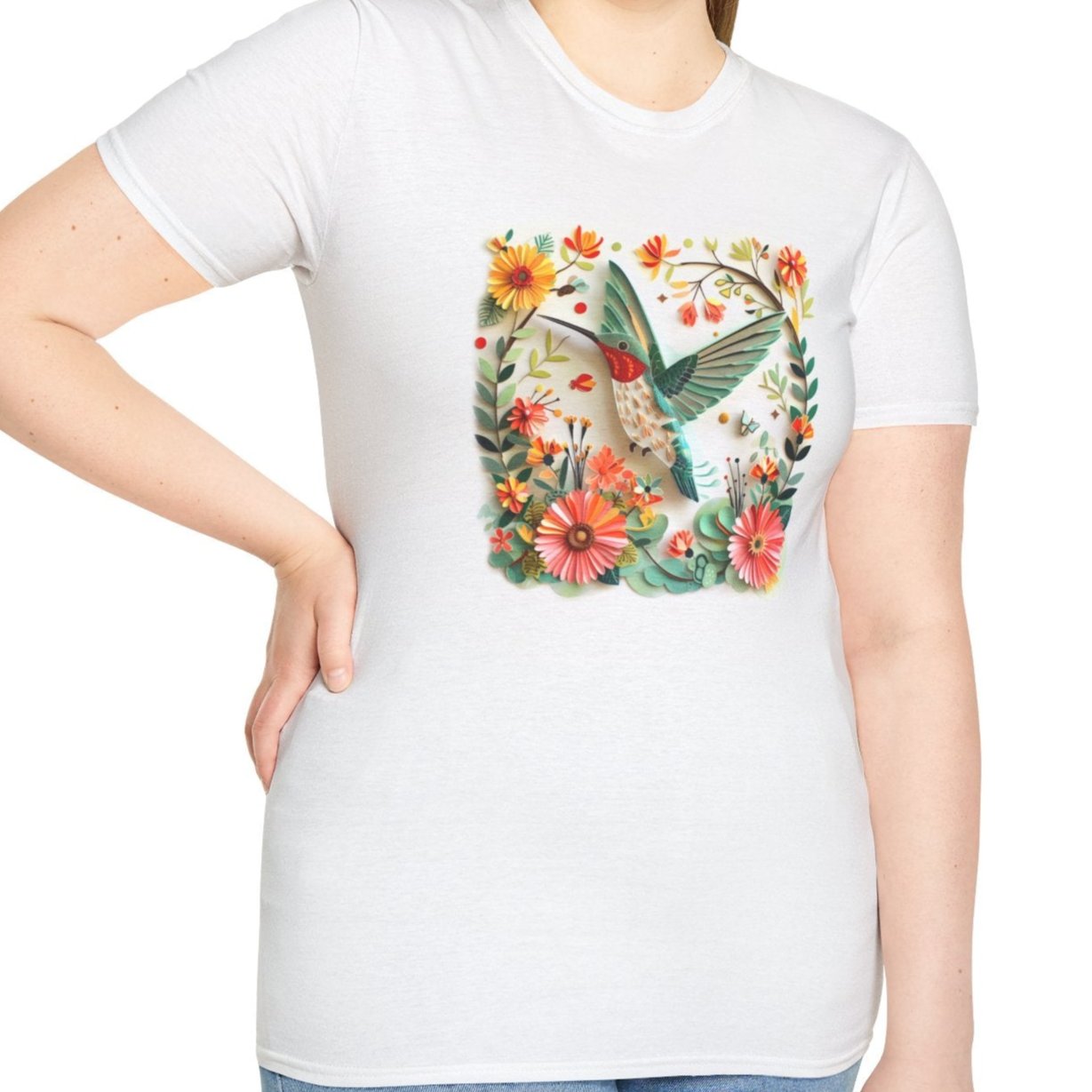 Hummingbird in Flight, Paper Quilling Tee - Wild Pour