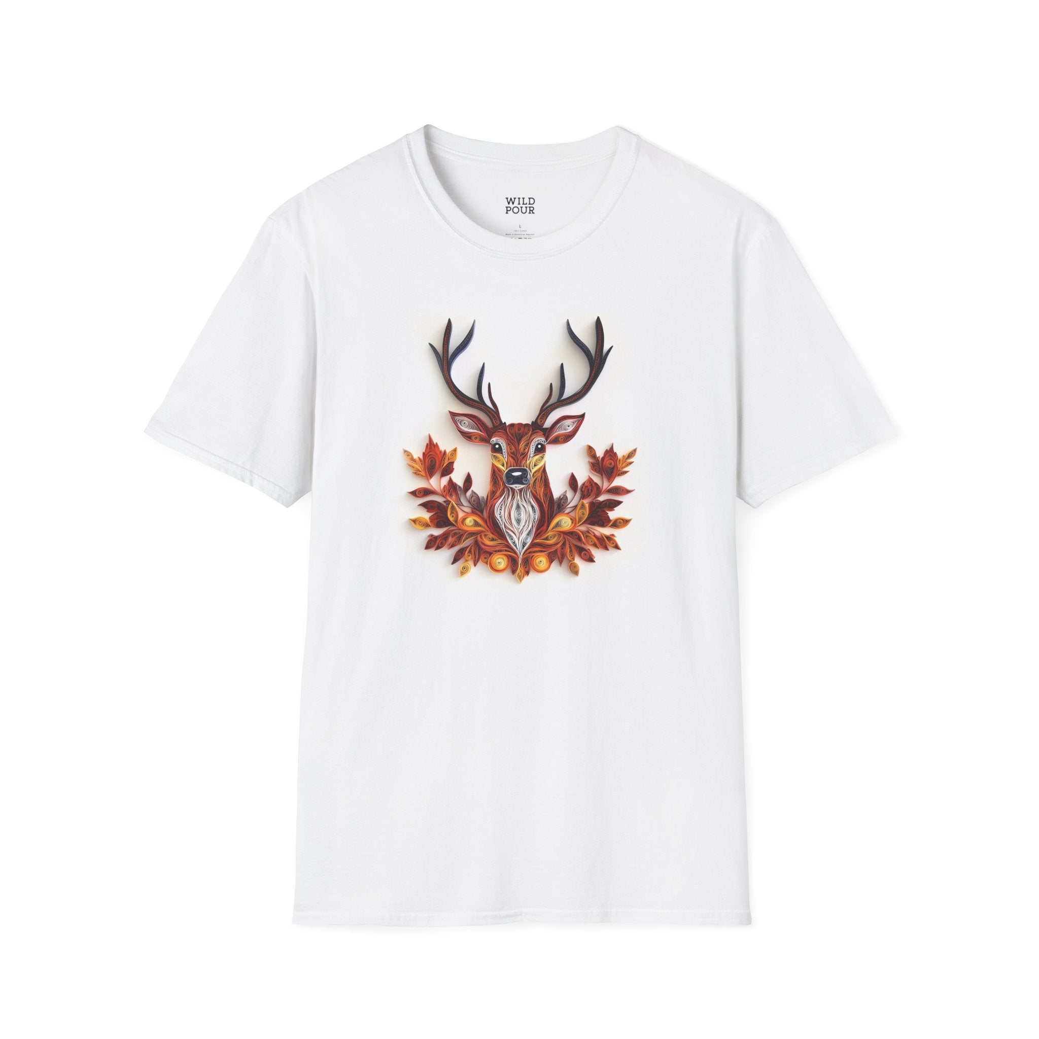 Deer with Fall Leaves, Paper Quilling Tee - Wild Pour