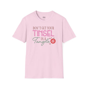 Don't Get Your Tinsel in a Tangle Tee - S / Light Pink - Wild Pour