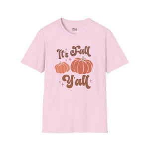 It's Fall Y'all, Autumn Tee - S / Light Pink - Wild Pour