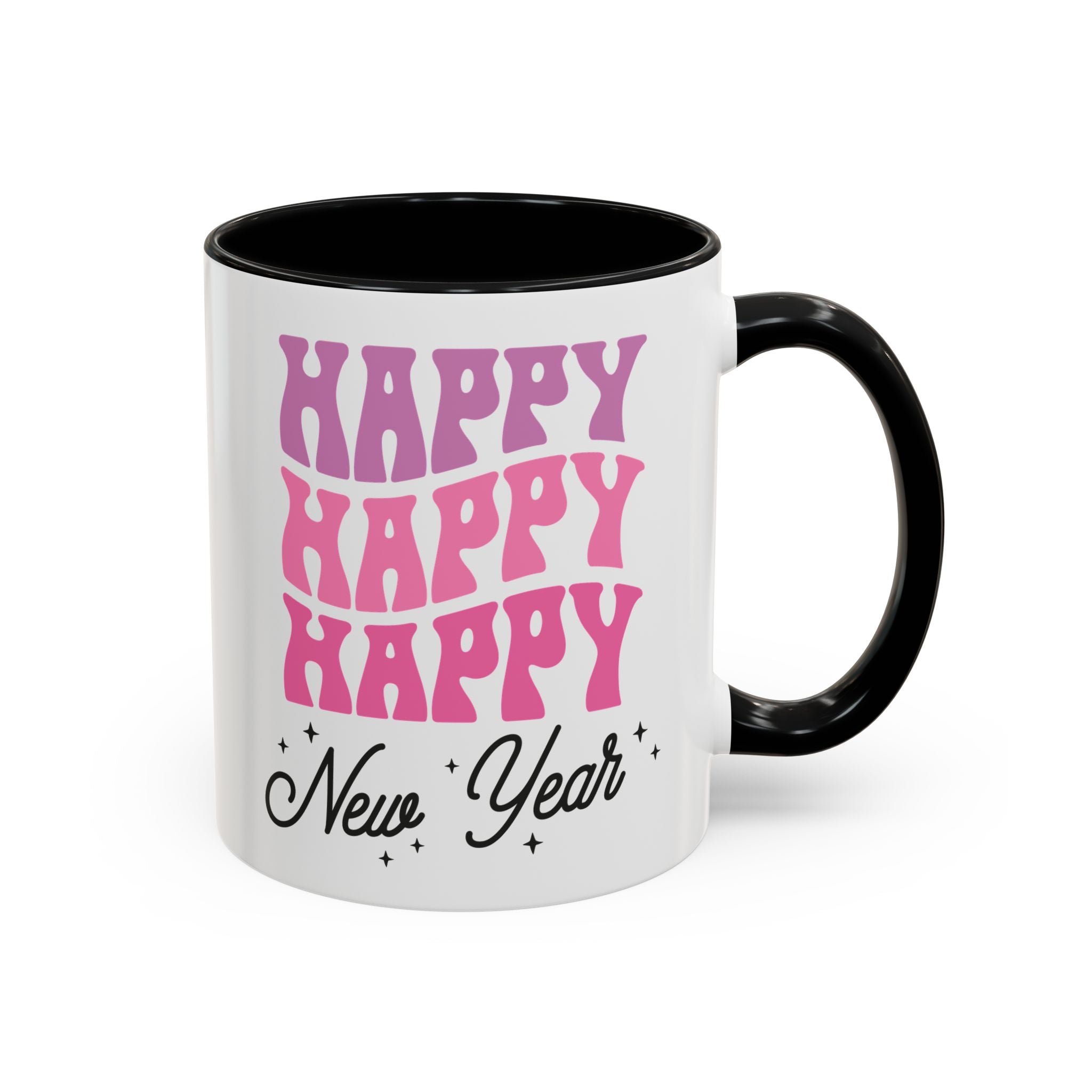 Happy Happy Happy New Year Mug - 11oz / Black - Wild Pour